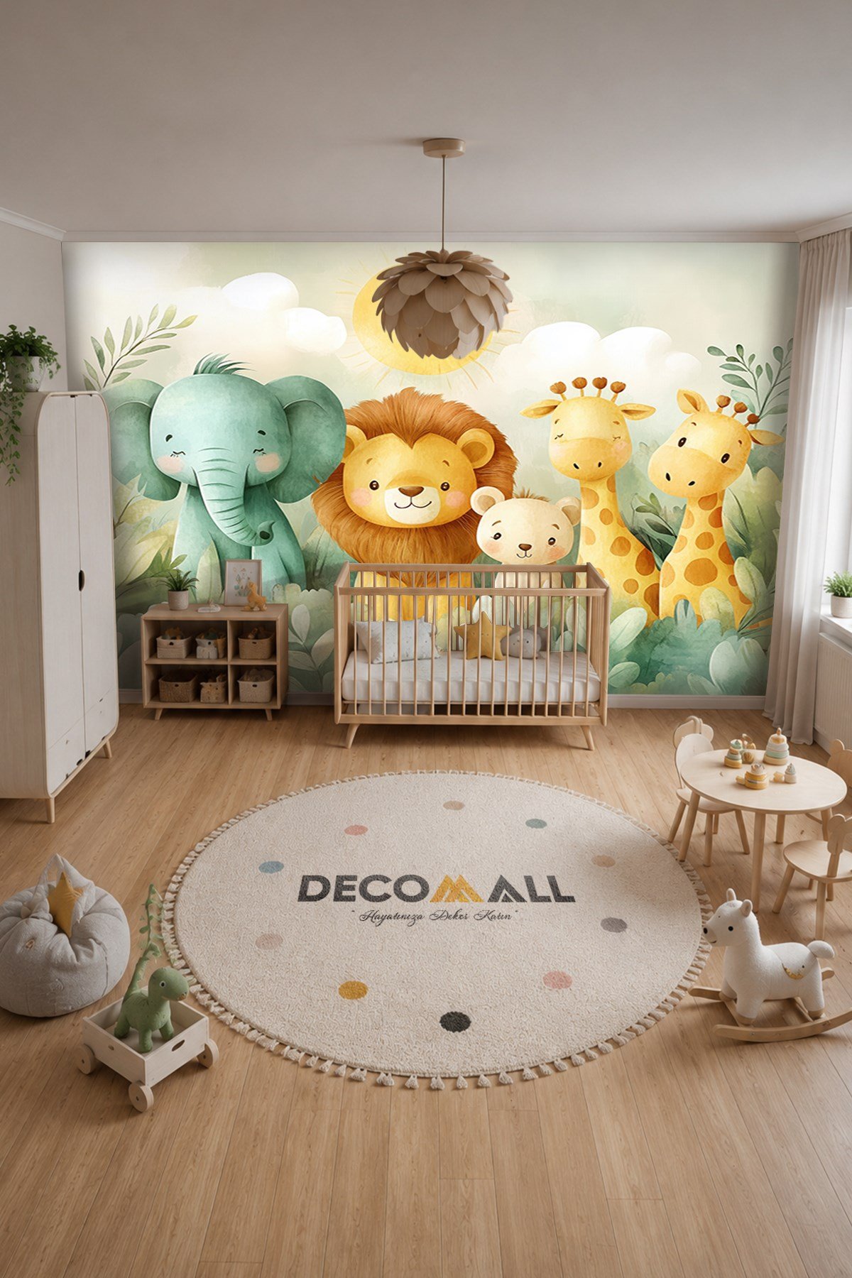 (Kids-23) Çocuk Bekek Genç Odası Tek Parça Duvar Kağıdı Kabartmalı 3D Görünümlü Yapışkan Hediyeli