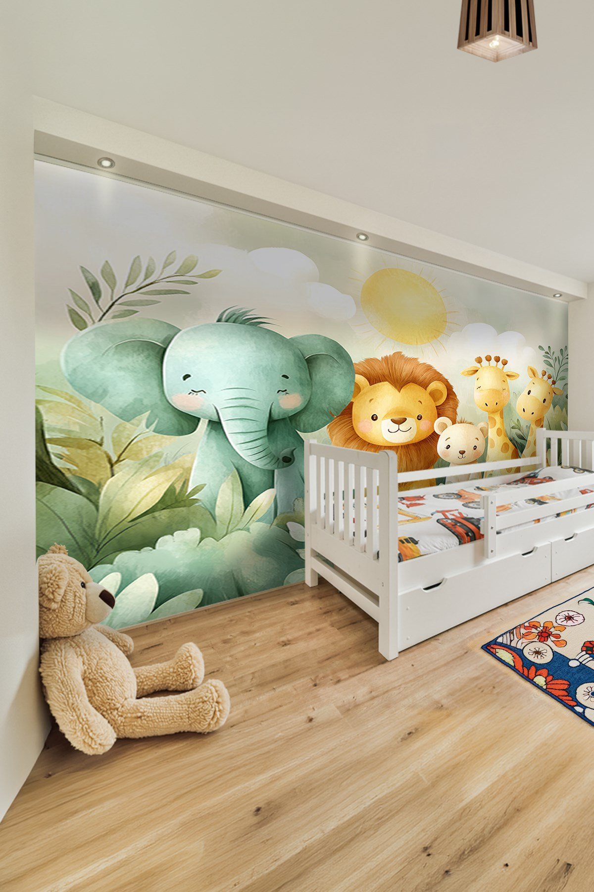 (Kids-23) Çocuk Bekek Genç Odası Tek Parça Duvar Kağıdı Kabartmalı 3D Görünümlü Yapışkan Hediyeli