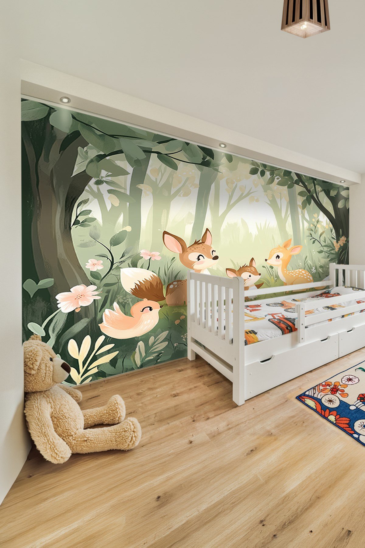 (Kids-24) Çocuk Bekek Genç Odası Tek Parça Duvar Kağıdı Kabartmalı 3D Görünümlü Yapışkan Hediyeli