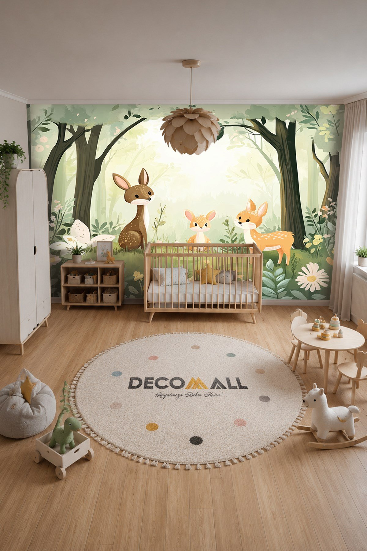 (Kids-25) Çocuk Bekek Genç Odası Tek Parça Duvar Kağıdı Kabartmalı 3D Görünümlü Yapışkan Hediyeli