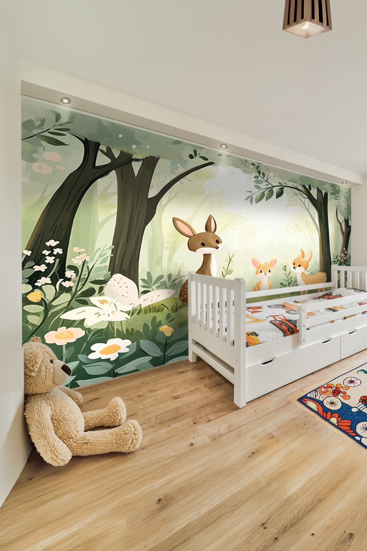 (Kids-25) Çocuk Bekek Genç Odası Tek Parça Duvar Kağıdı Kabartmalı 3D Görünümlü Yapışkan Hediyeli