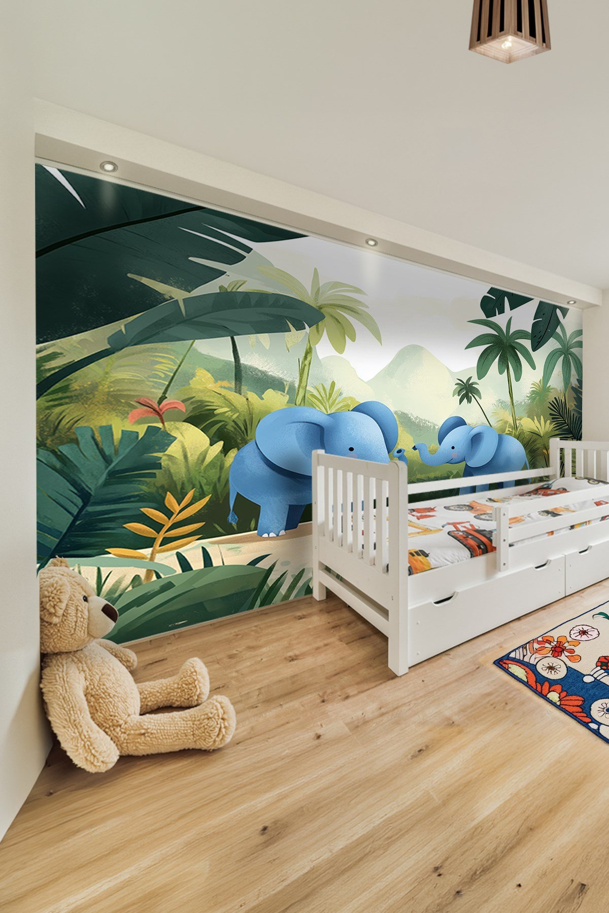 (Kids-26) Çocuk Bekek Genç Odası Tek Parça Duvar Kağıdı Kabartmalı 3D Görünümlü Yapışkan Hediyeli