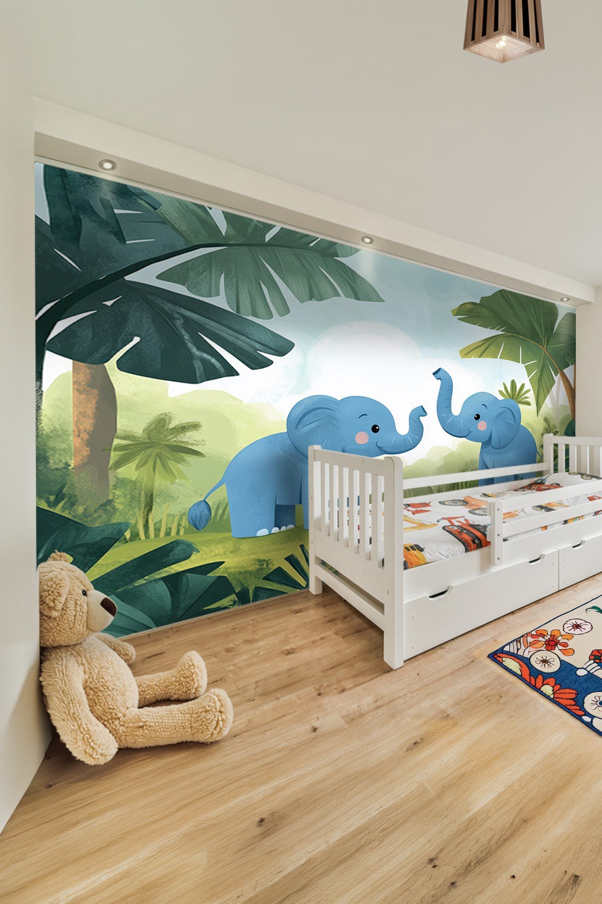 (Kids-27) Çocuk Bekek Genç Odası Tek Parça Duvar Kağıdı Kabartmalı 3D Görünümlü Yapışkan Hediyeli