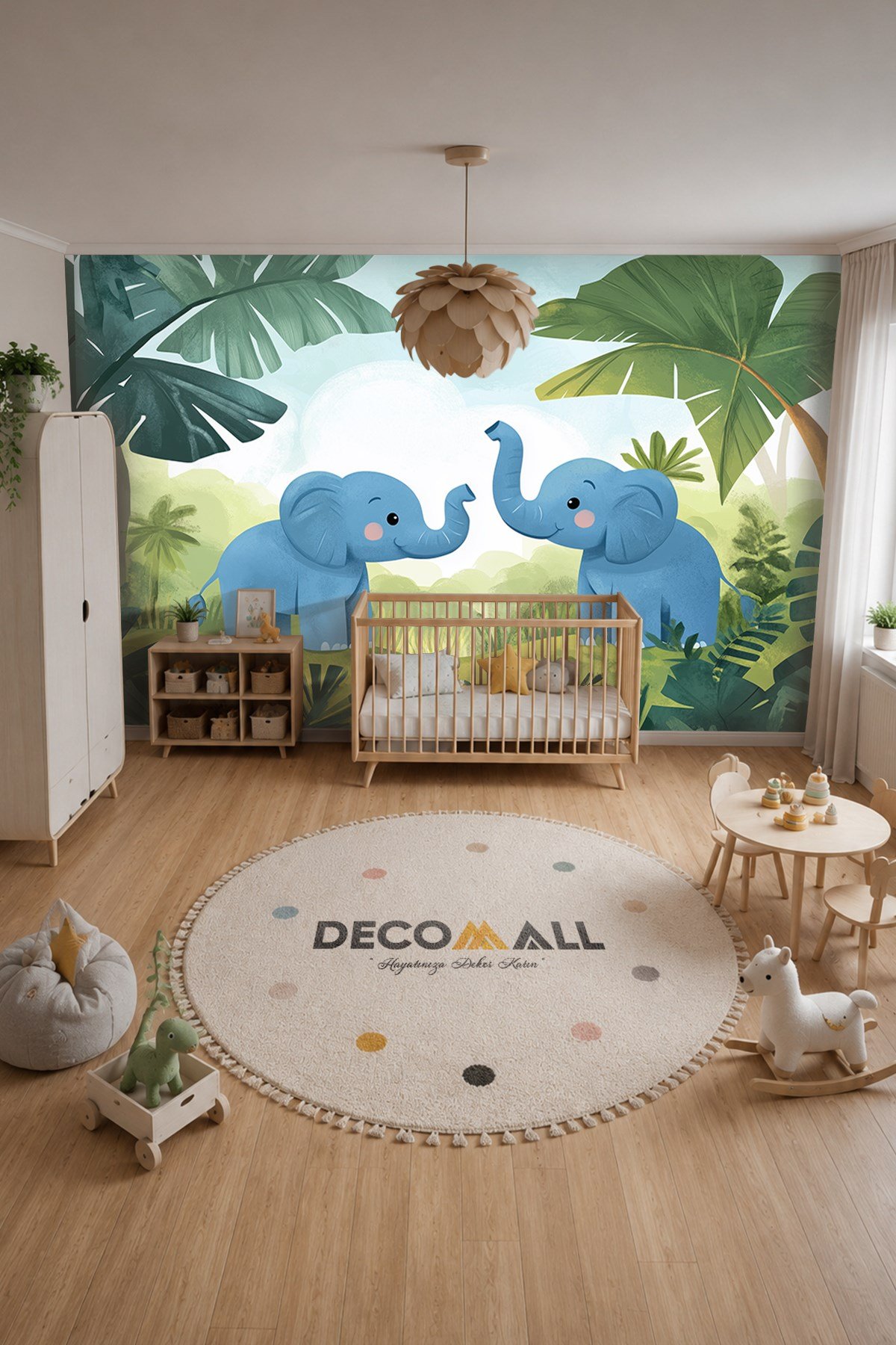 (Kids-27) Çocuk Bekek Genç Odası Tek Parça Duvar Kağıdı Kabartmalı 3D Görünümlü Yapışkan Hediyeli