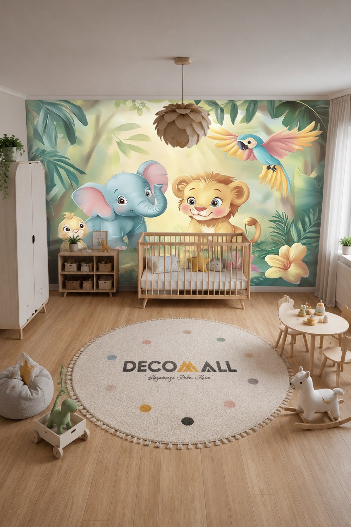 (Kids-28) Çocuk Bekek Genç Odası Tek Parça Duvar Kağıdı Kabartmalı 3D Görünümlü Yapışkan Hediyeli