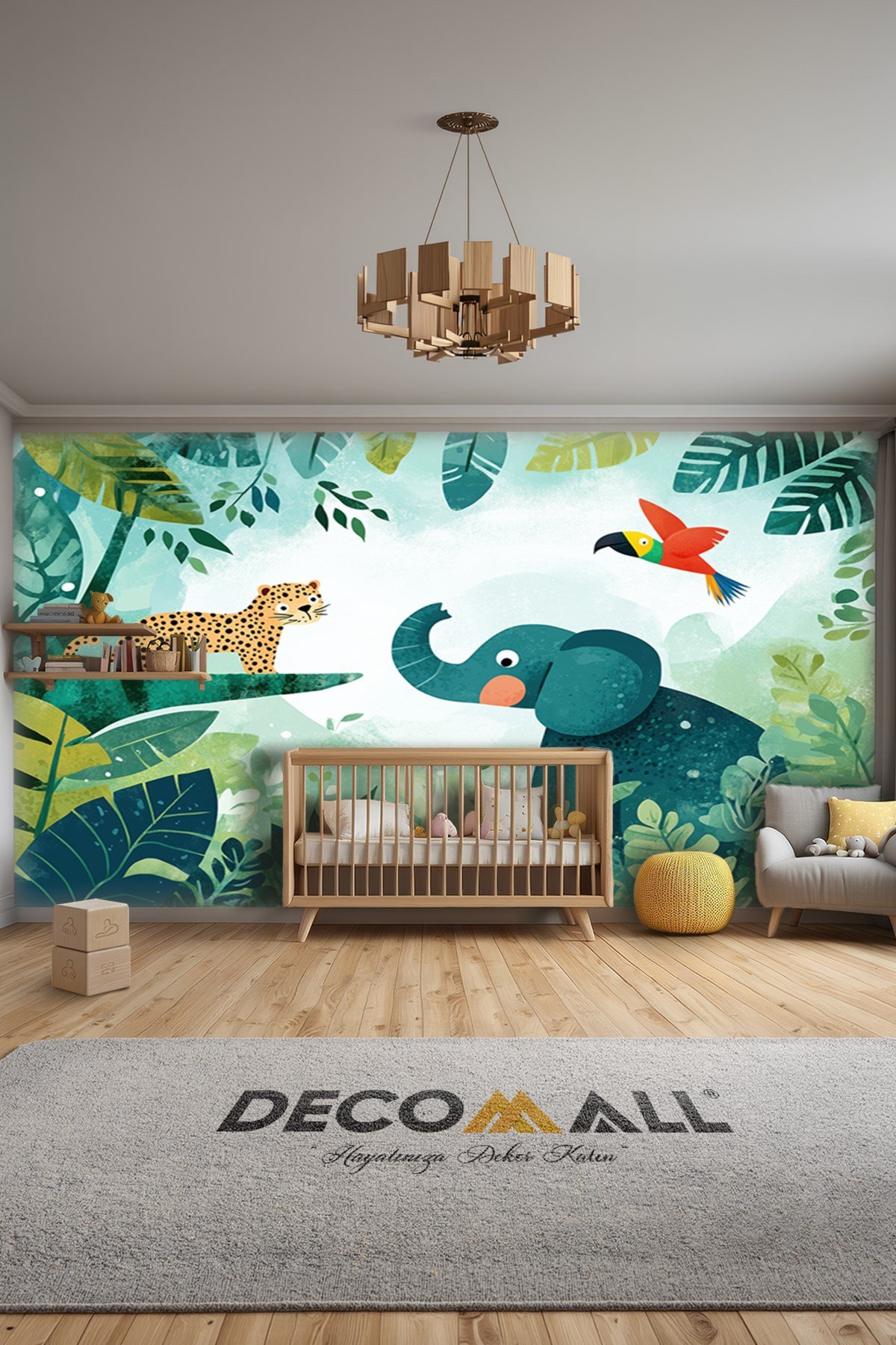(Kids-3) Çocuk Bekek Genç Odası Tek Parça Duvar Kağıdı Kabartmalı 3D Görünümlü Yapışkan Hediyeli