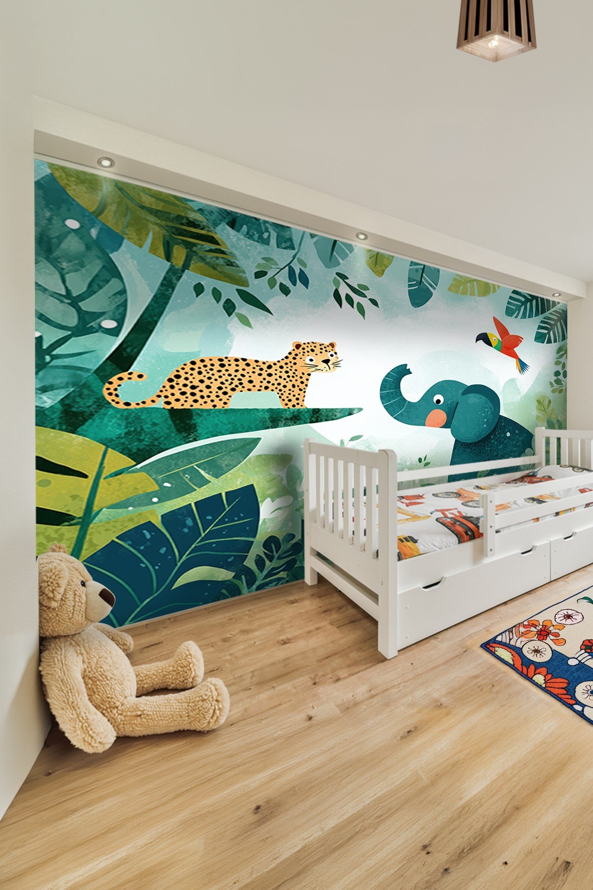 (Kids-3) Çocuk Bekek Genç Odası Tek Parça Duvar Kağıdı Kabartmalı 3D Görünümlü Yapışkan Hediyeli