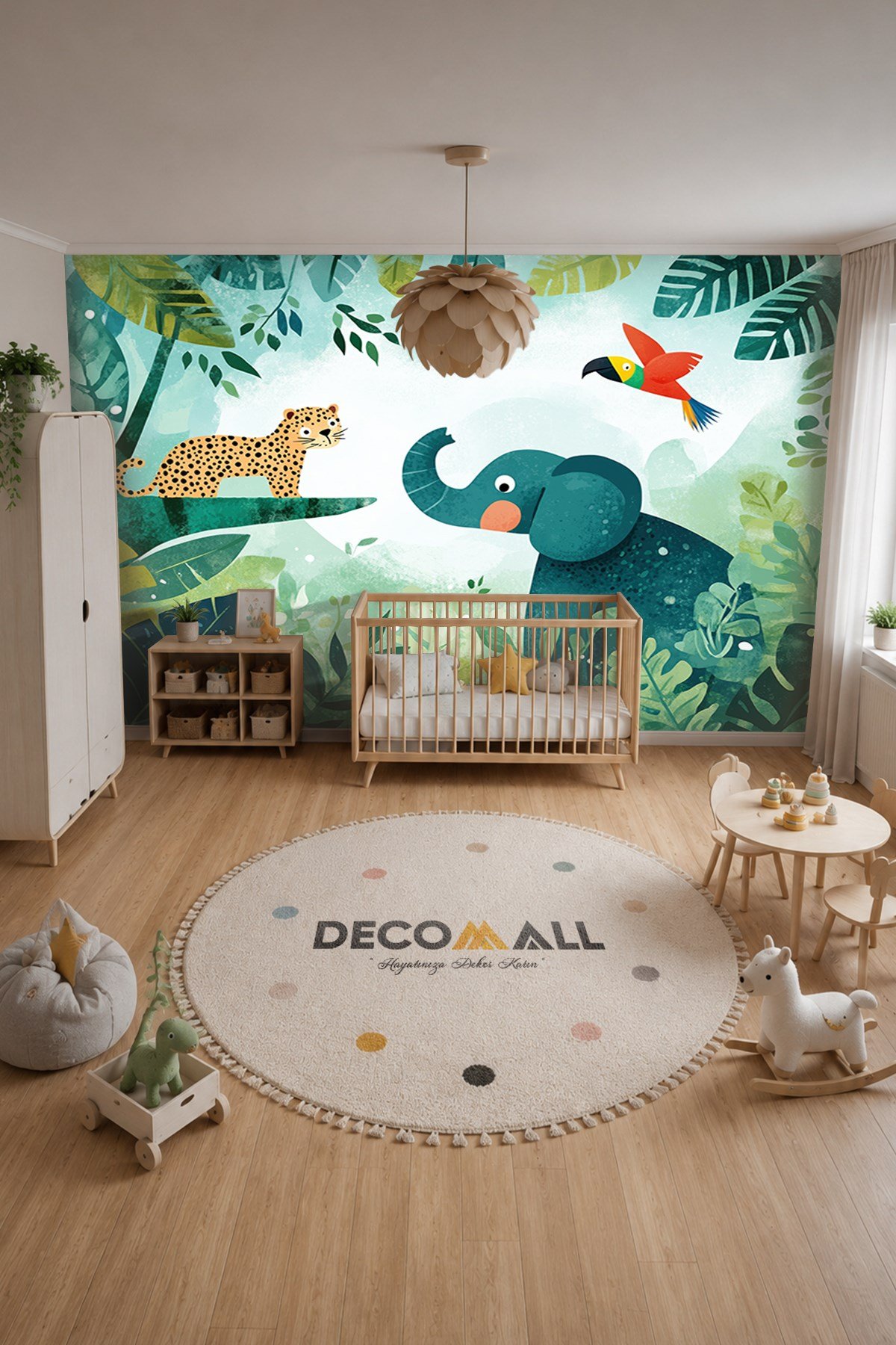 (Kids-3) Çocuk Bekek Genç Odası Tek Parça Duvar Kağıdı Kabartmalı 3D Görünümlü Yapışkan Hediyeli