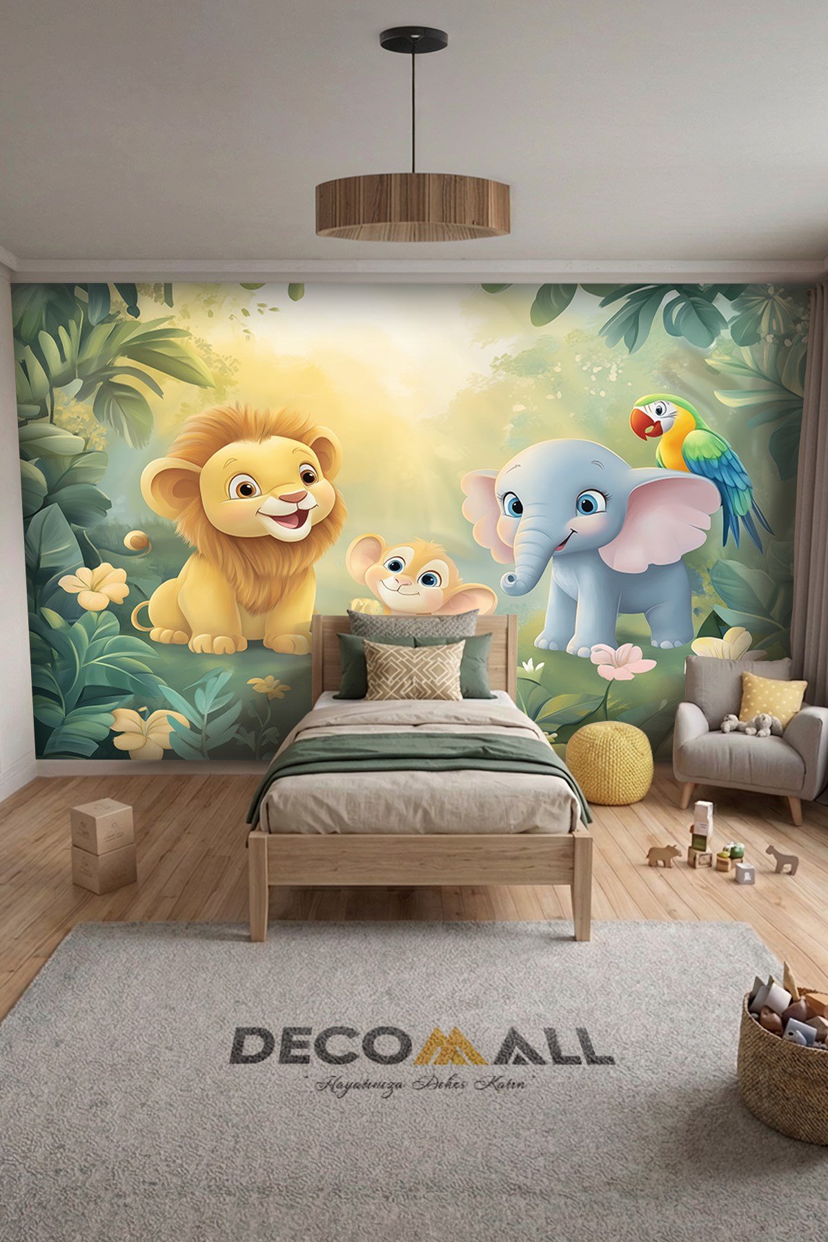 (Kids-30) Çocuk Bekek Genç Odası Tek Parça Duvar Kağıdı Kabartmalı 3D Görünümlü Yapışkan Hediyeli