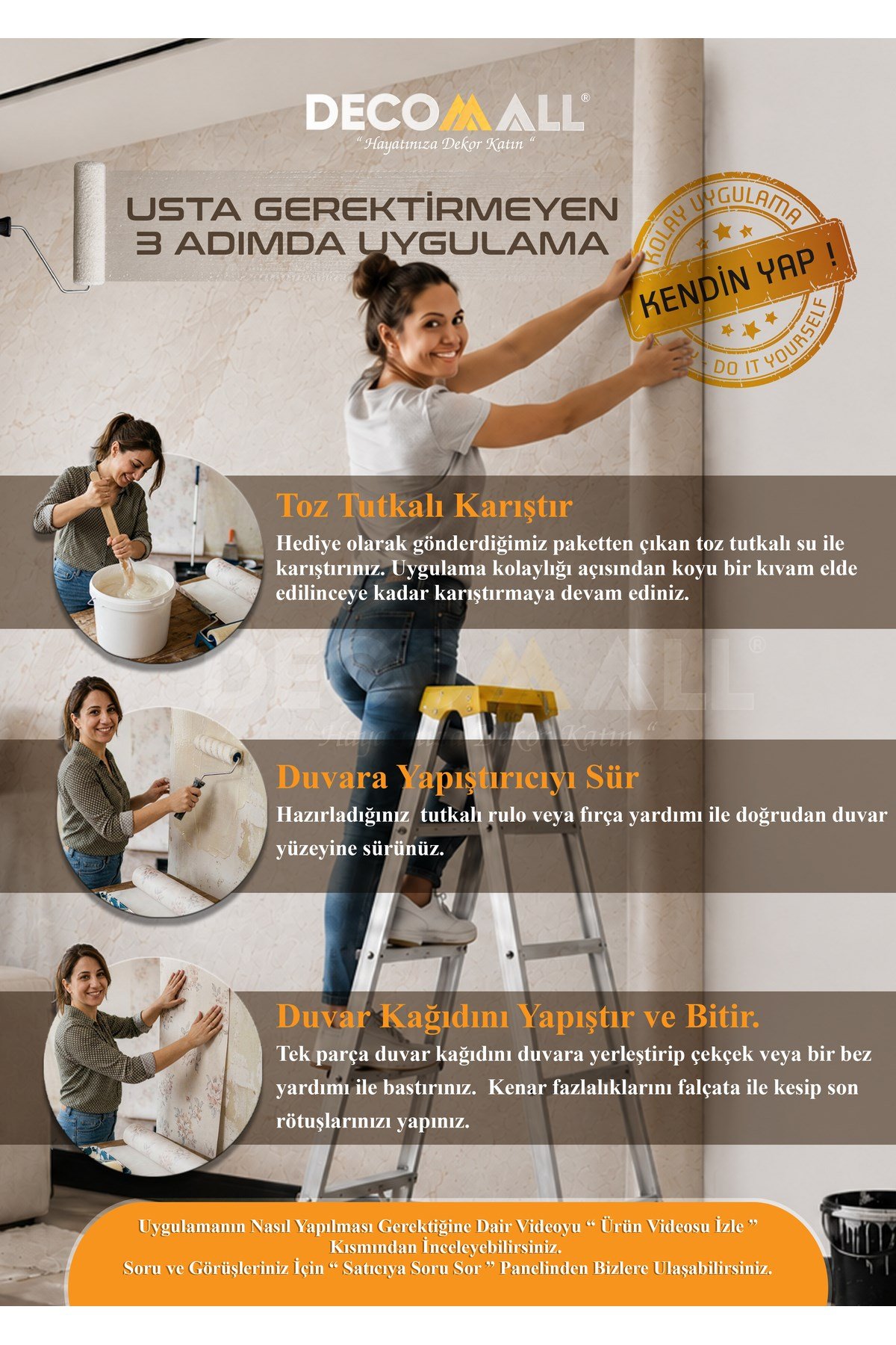 (Kids-30) Çocuk Bekek Genç Odası Tek Parça Duvar Kağıdı Kabartmalı 3D Görünümlü Yapışkan Hediyeli