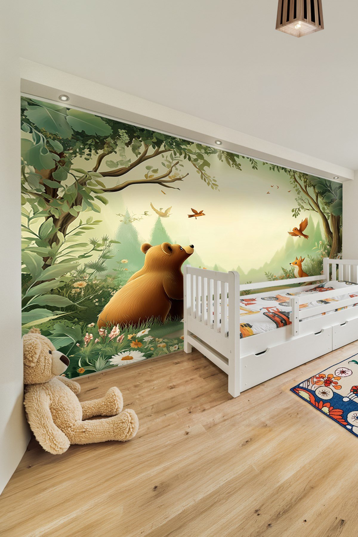 (Kids-31) Çocuk Bekek Genç Odası Tek Parça Duvar Kağıdı Kabartmalı 3D Görünümlü Yapışkan Hediyeli