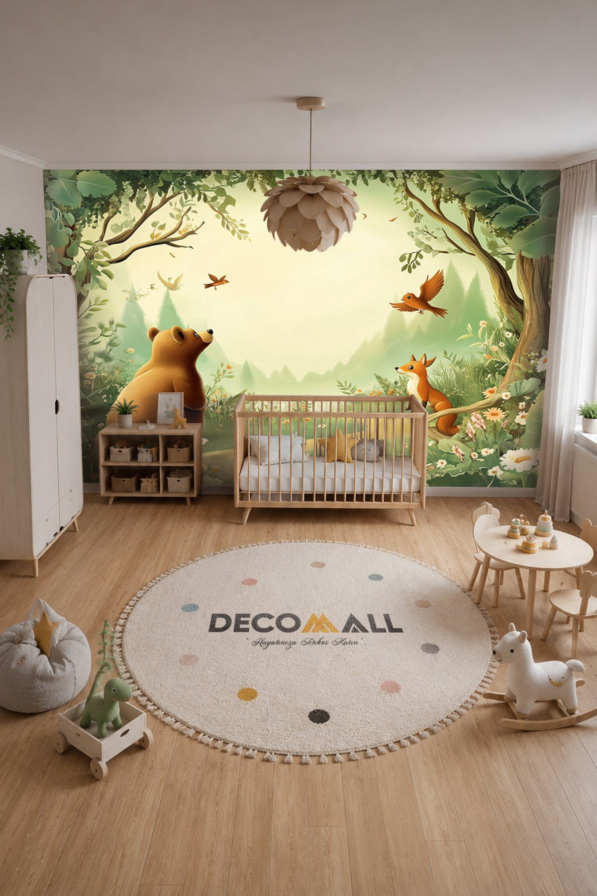 (Kids-31) Çocuk Bekek Genç Odası Tek Parça Duvar Kağıdı Kabartmalı 3D Görünümlü Yapışkan Hediyeli
