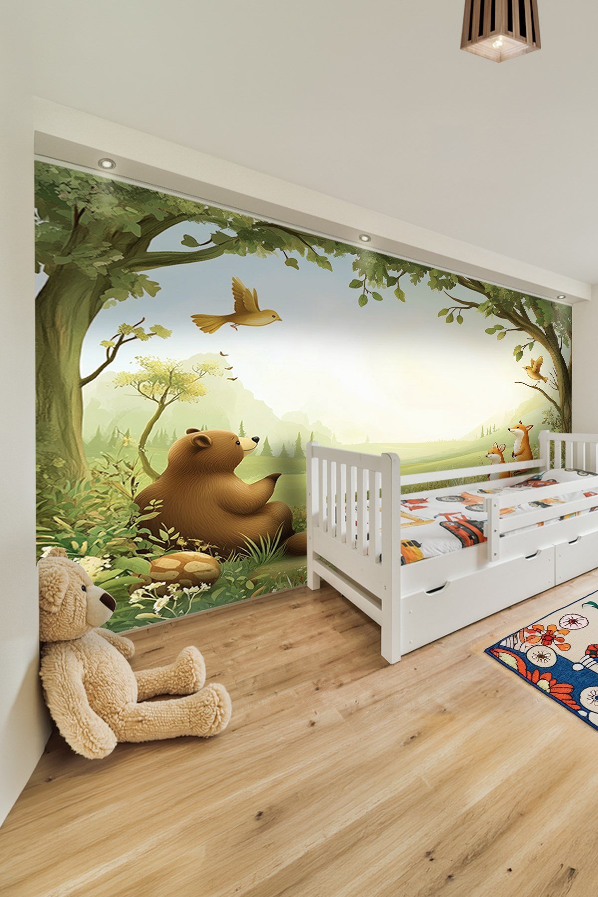 (Kids-32) Çocuk Bekek Genç Odası Tek Parça Duvar Kağıdı Kabartmalı 3D Görünümlü Yapışkan Hediyeli