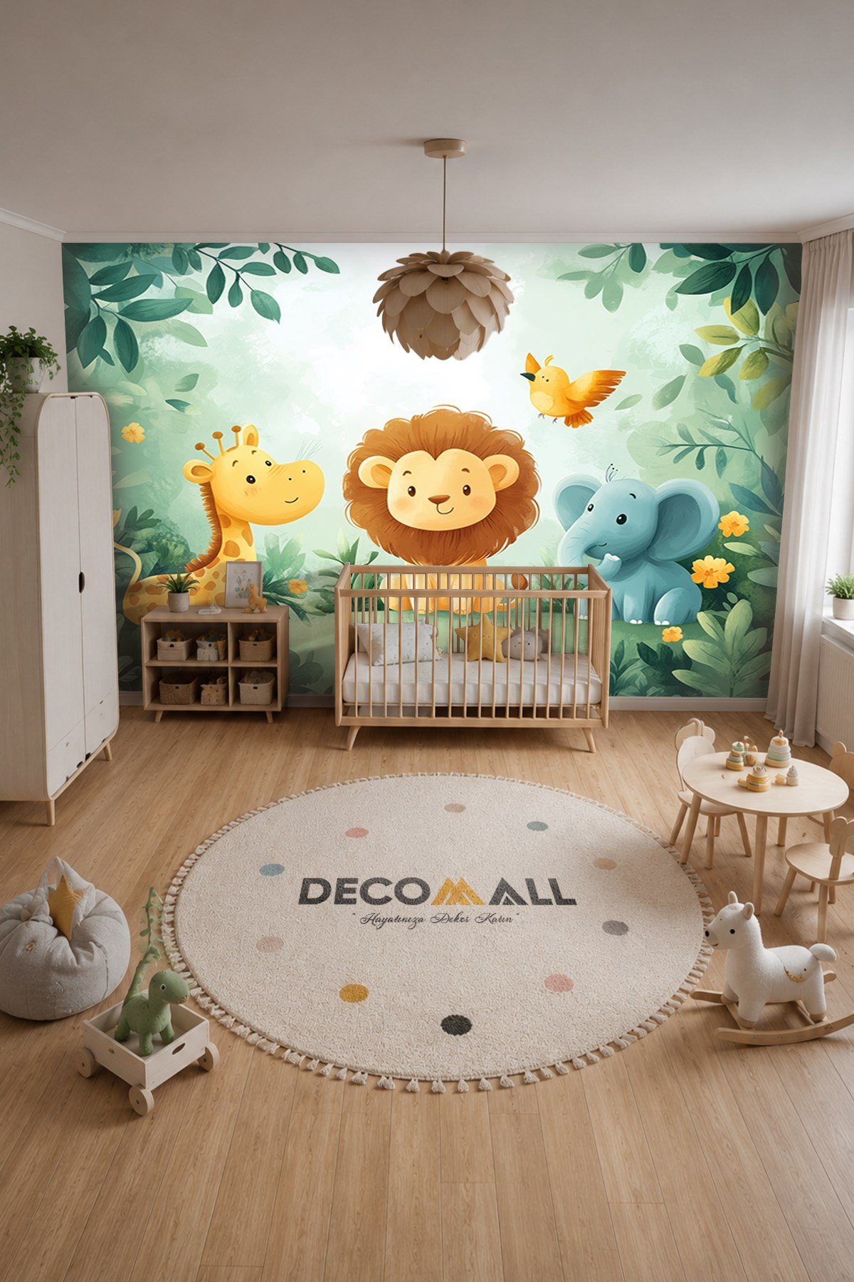 (Kids-34) Çocuk Bekek Genç Odası Tek Parça Duvar Kağıdı Kabartmalı 3D Görünümlü Yapışkan Hediyeli