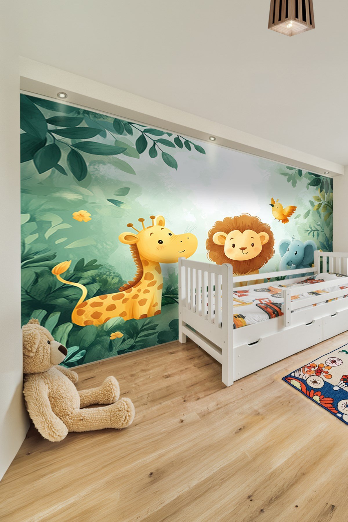 (Kids-34) Çocuk Bekek Genç Odası Tek Parça Duvar Kağıdı Kabartmalı 3D Görünümlü Yapışkan Hediyeli