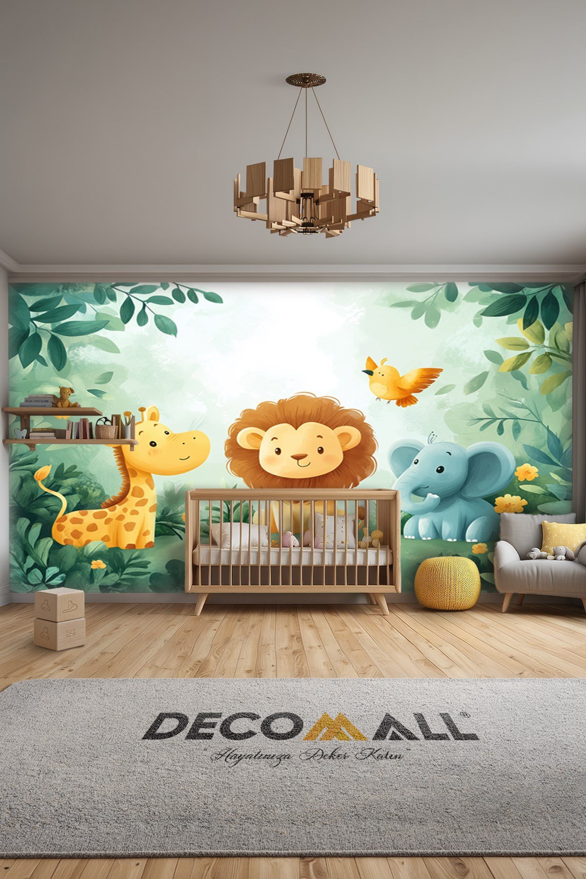 (Kids-34) Çocuk Bekek Genç Odası Tek Parça Duvar Kağıdı Kabartmalı 3D Görünümlü Yapışkan Hediyeli