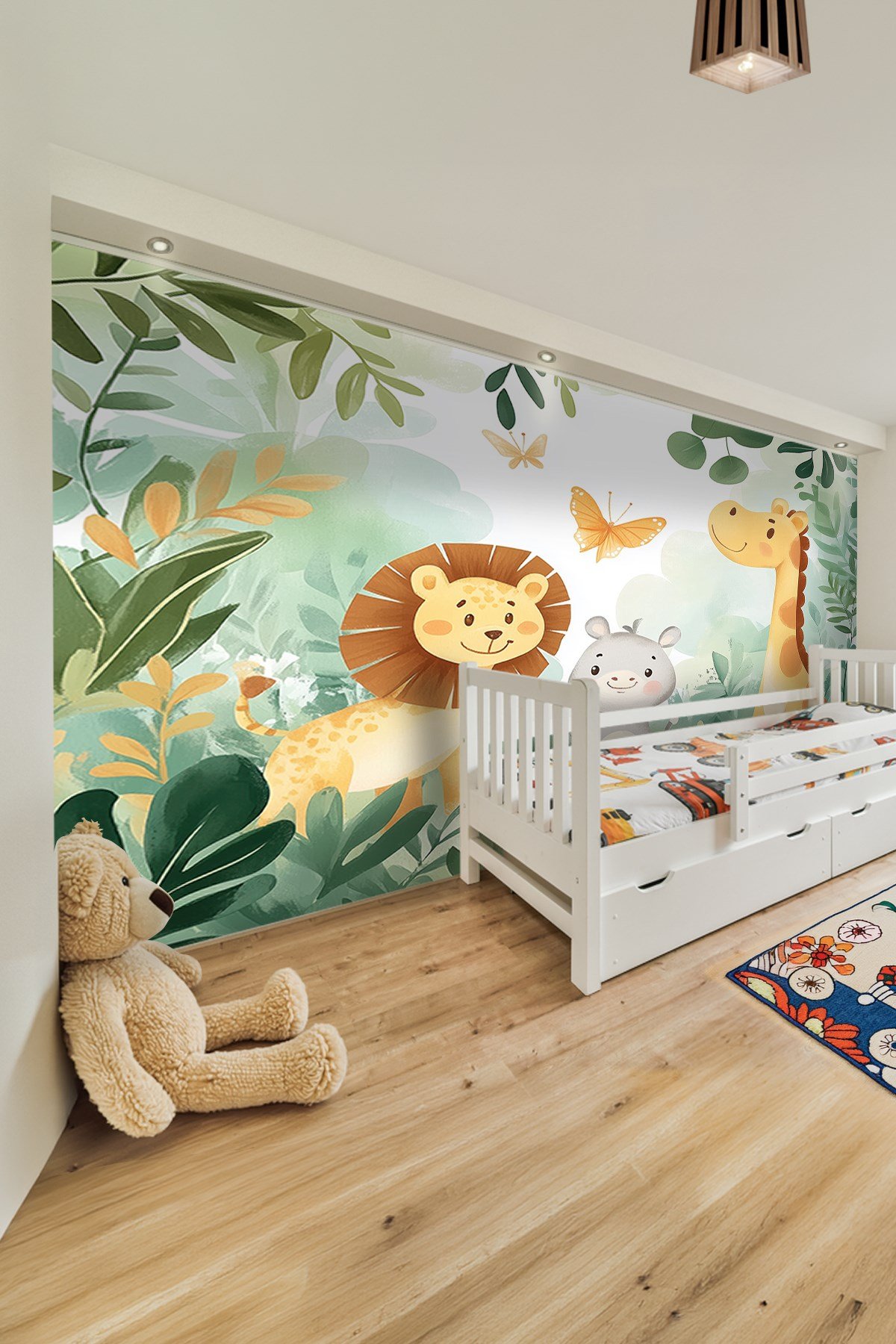 (Kids-35) Çocuk Bekek Genç Odası Tek Parça Duvar Kağıdı Kabartmalı 3D Görünümlü Yapışkan Hediyeli