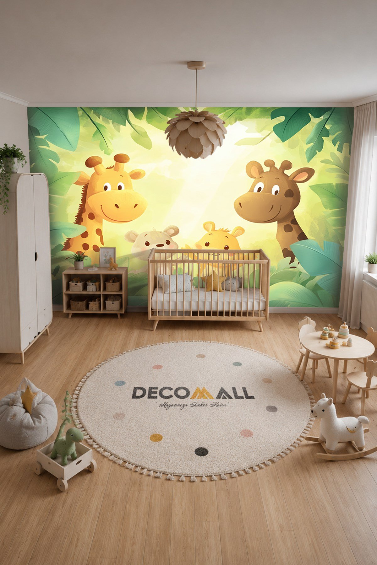 (Kids-36) Çocuk Bekek Genç Odası Tek Parça Duvar Kağıdı Kabartmalı 3D Görünümlü Yapışkan Hediyeli