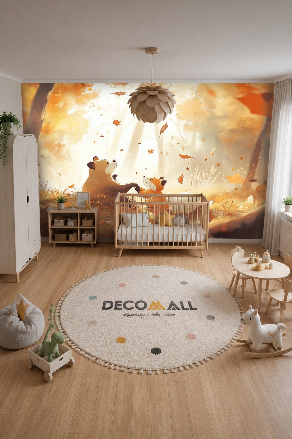 (Kids-38) Çocuk Bekek Genç Odası Tek Parça Duvar Kağıdı Kabartmalı 3D Görünümlü Yapışkan Hediyeli