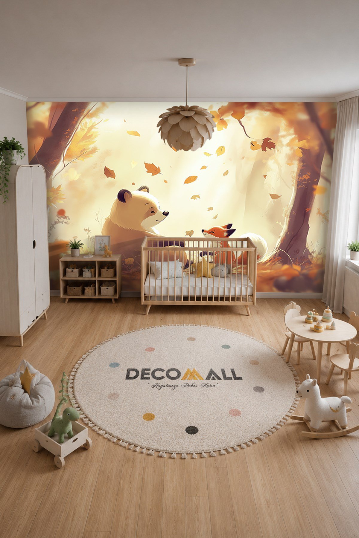 (Kids-39) Çocuk Bekek Genç Odası Tek Parça Duvar Kağıdı Kabartmalı 3D Görünümlü Yapışkan Hediyeli