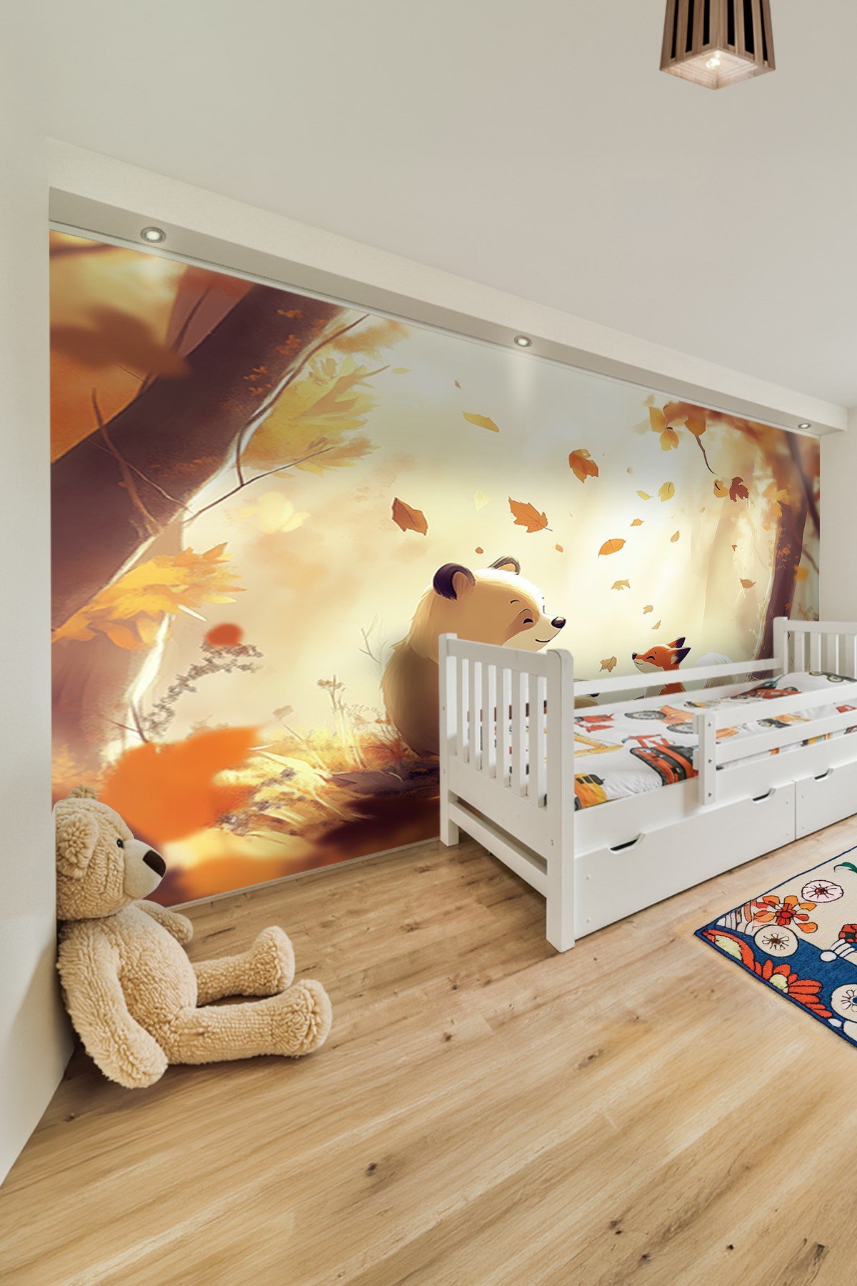 (Kids-39) Çocuk Bekek Genç Odası Tek Parça Duvar Kağıdı Kabartmalı 3D Görünümlü Yapışkan Hediyeli