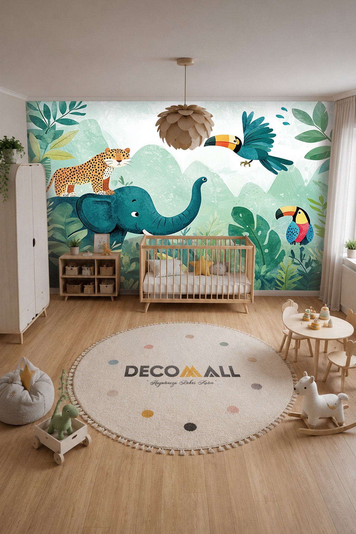 (Kids-4) Çocuk Bekek Genç Odası Tek Parça Duvar Kağıdı Kabartmalı 3D Görünümlü Yapışkan Hediyeli