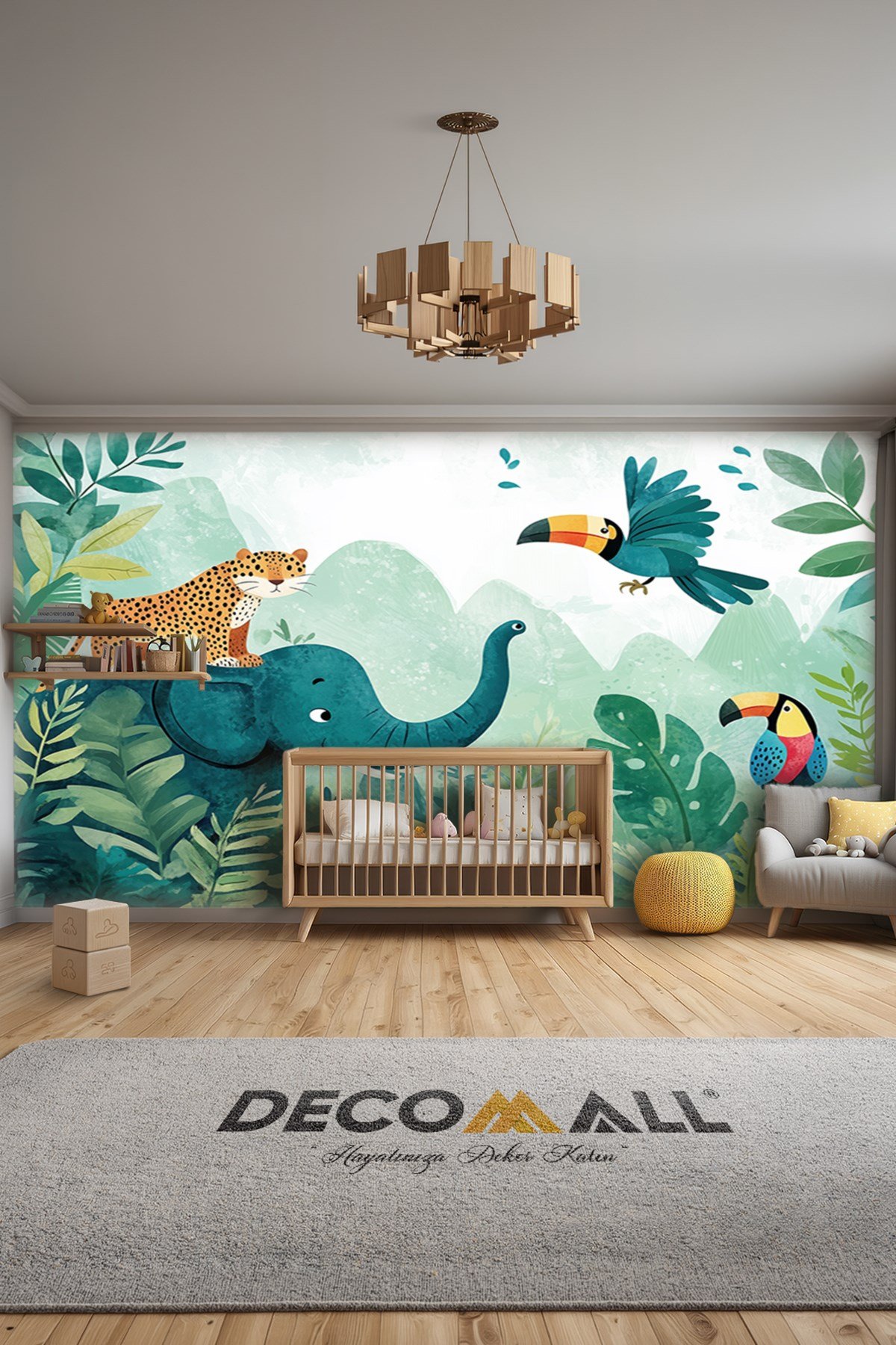 (Kids-4) Çocuk Bekek Genç Odası Tek Parça Duvar Kağıdı Kabartmalı 3D Görünümlü Yapışkan Hediyeli