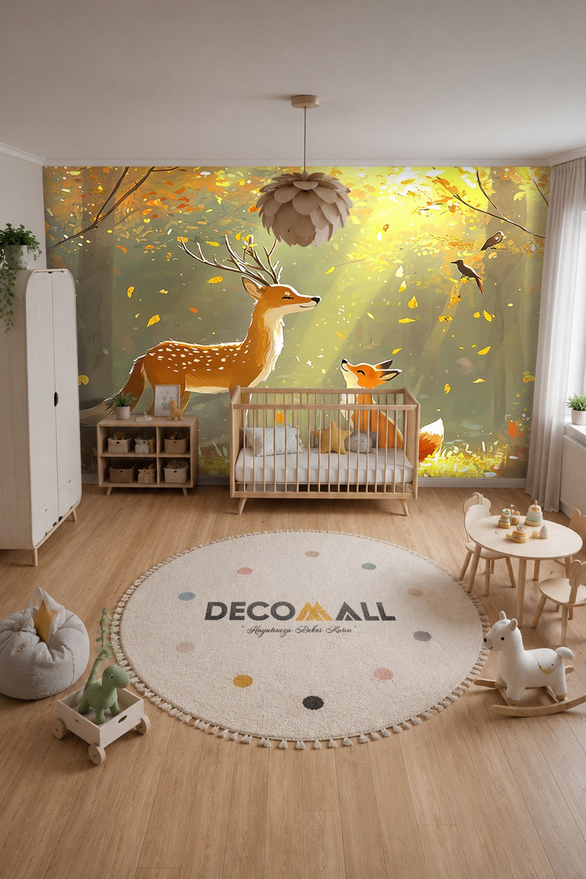(Kids-41) Çocuk Bekek Genç Odası Tek Parça Duvar Kağıdı Kabartmalı 3D Görünümlü Yapışkan Hediyeli