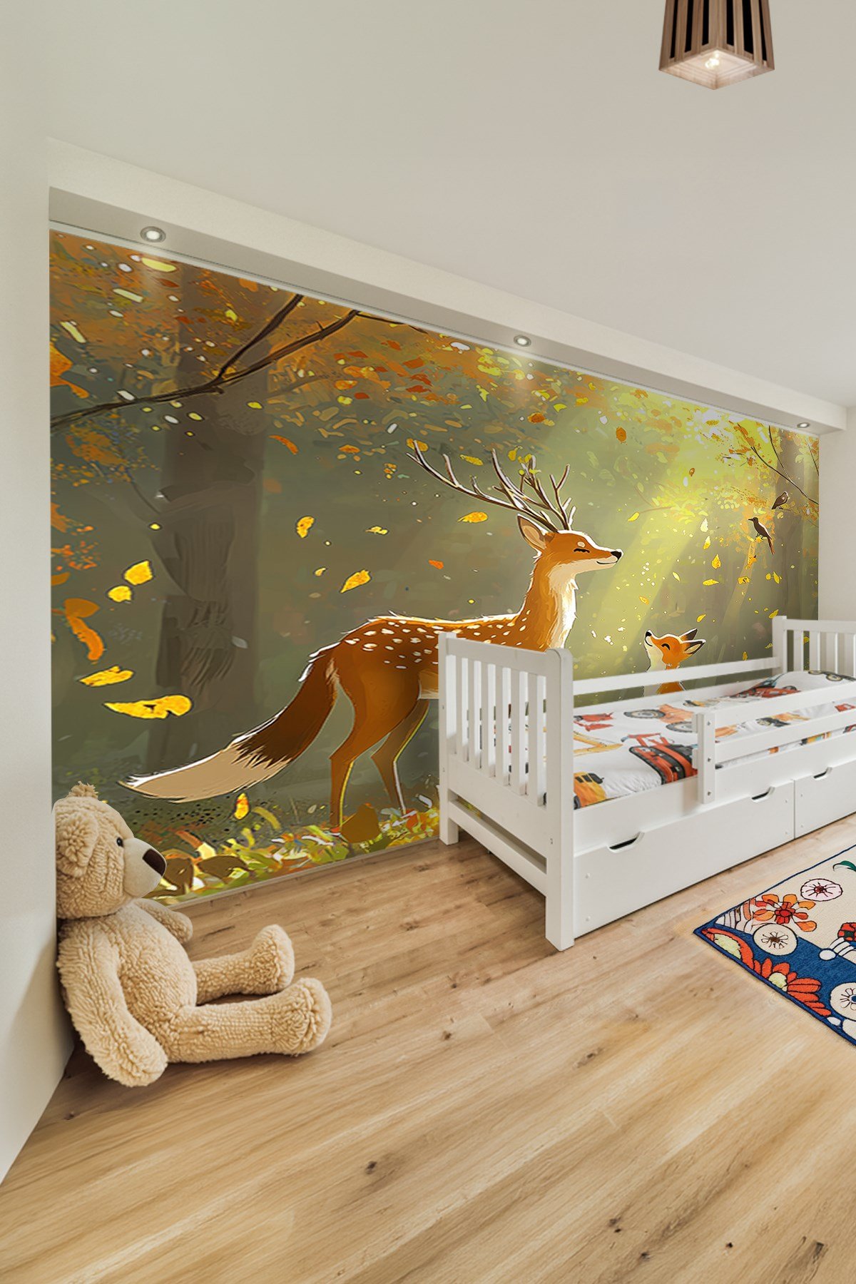 (Kids-41) Çocuk Bekek Genç Odası Tek Parça Duvar Kağıdı Kabartmalı 3D Görünümlü Yapışkan Hediyeli