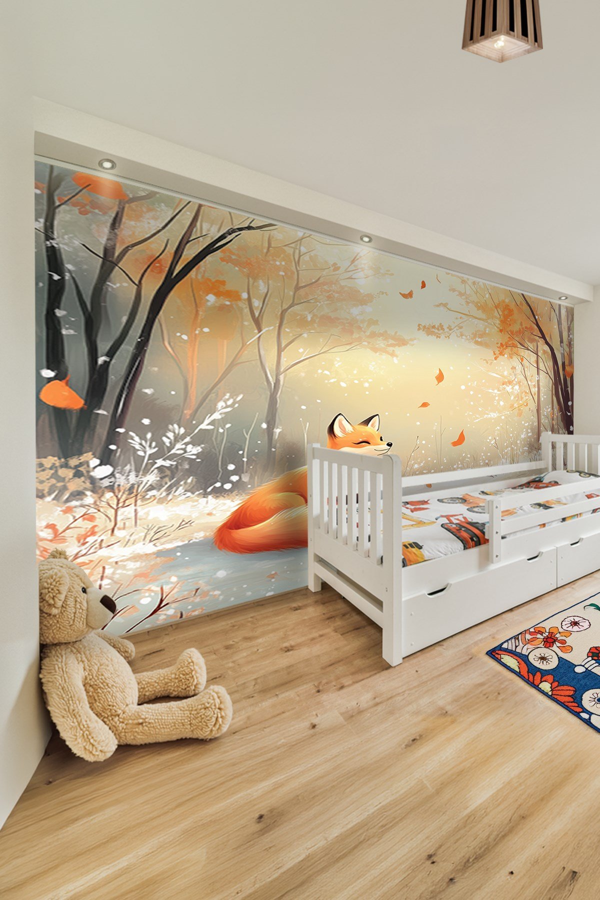 (Kids-44) Çocuk Bekek Genç Odası Tek Parça Duvar Kağıdı Kabartmalı 3D Görünümlü Yapışkan Hediyeli