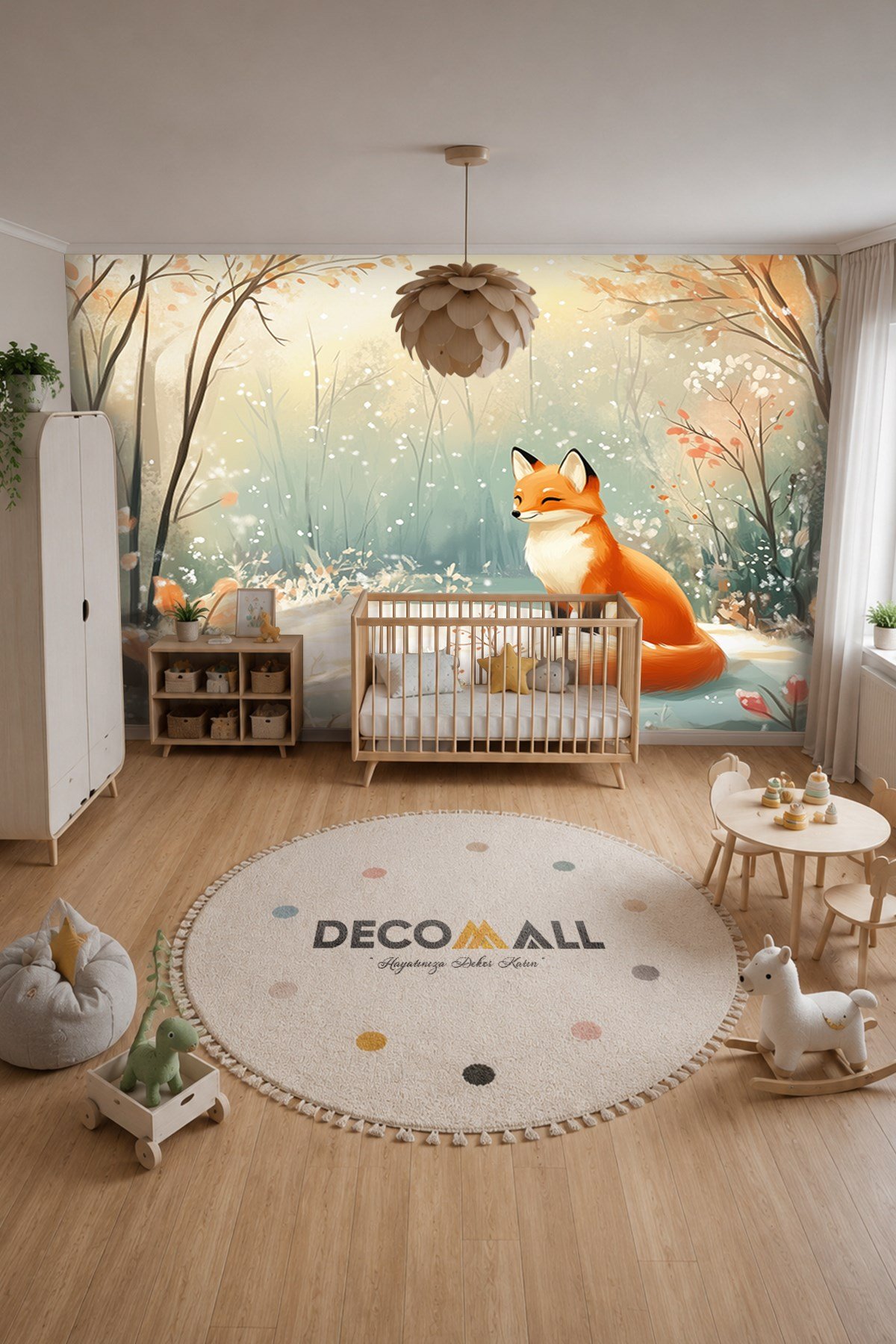 (Kids-45) Çocuk Bekek Genç Odası Tek Parça Duvar Kağıdı Kabartmalı 3D Görünümlü Yapışkan Hediyeli
