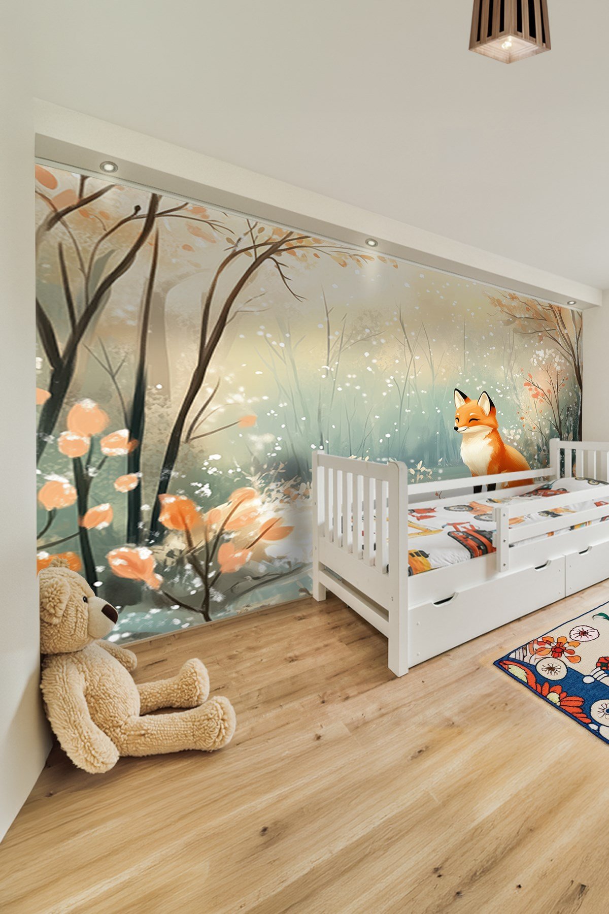 (Kids-45) Çocuk Bekek Genç Odası Tek Parça Duvar Kağıdı Kabartmalı 3D Görünümlü Yapışkan Hediyeli