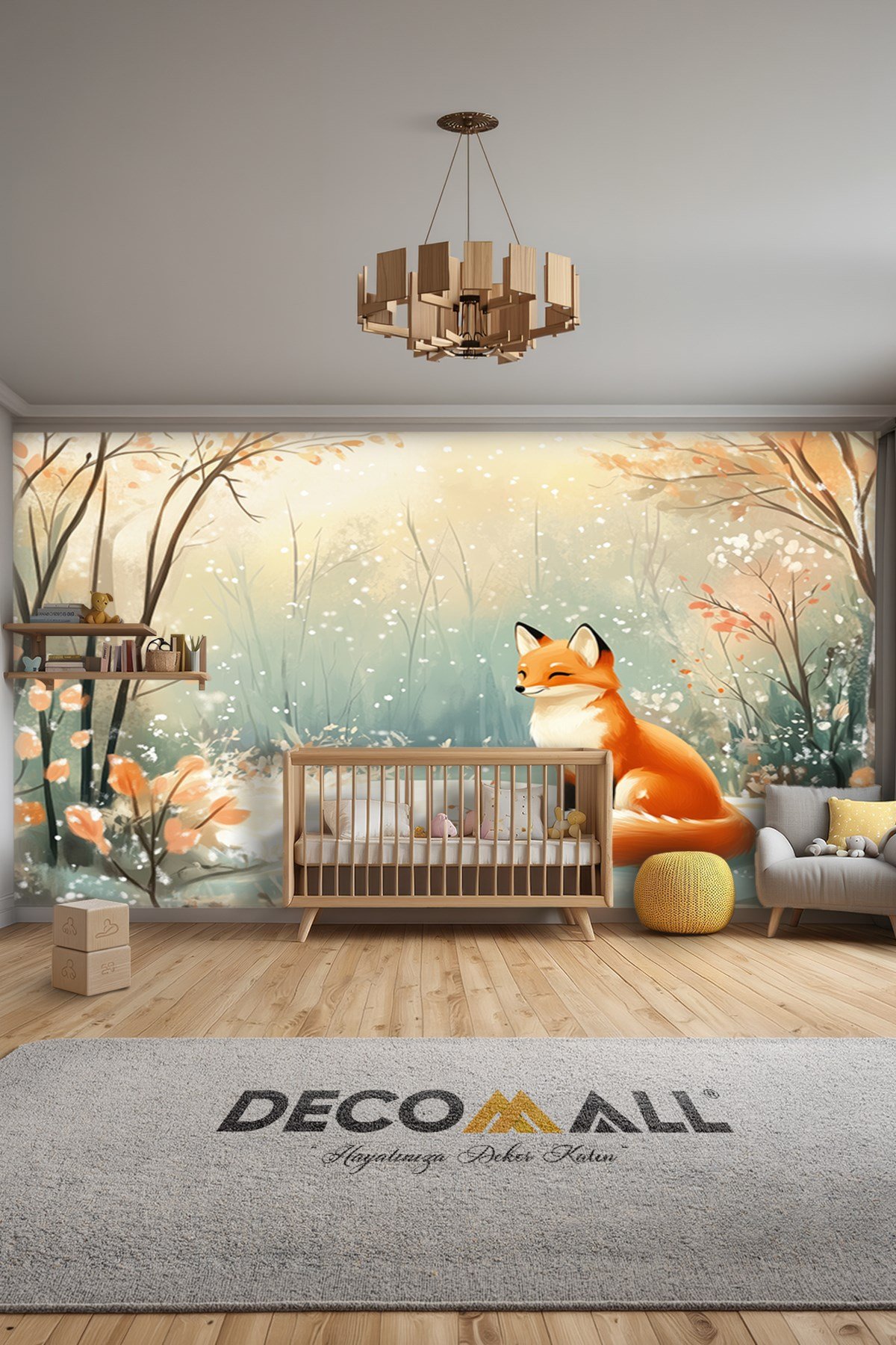 (Kids-45) Çocuk Bekek Genç Odası Tek Parça Duvar Kağıdı Kabartmalı 3D Görünümlü Yapışkan Hediyeli