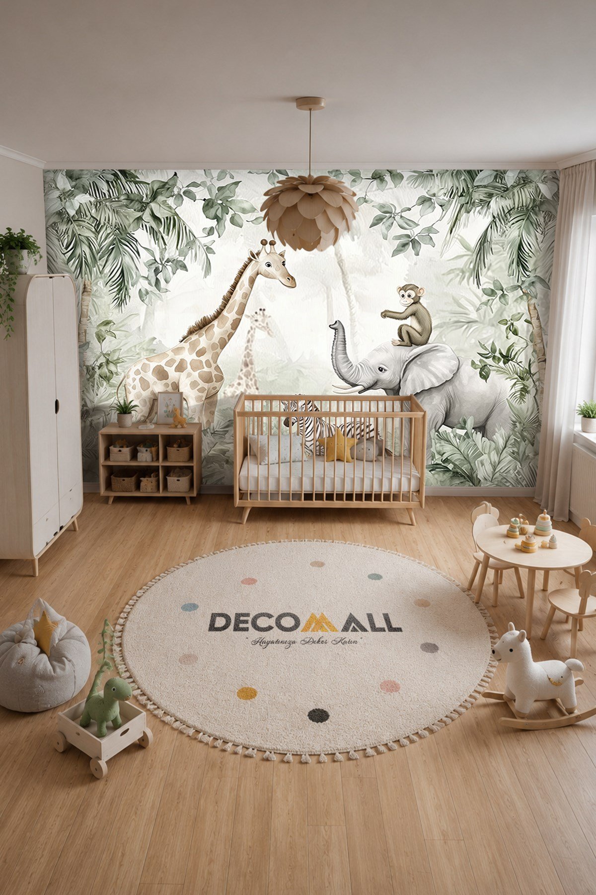 (Kids-5) Çocuk Bekek Genç Odası Tek Parça Duvar Kağıdı Kabartmalı 3D Görünümlü Yapışkan Hediyeli