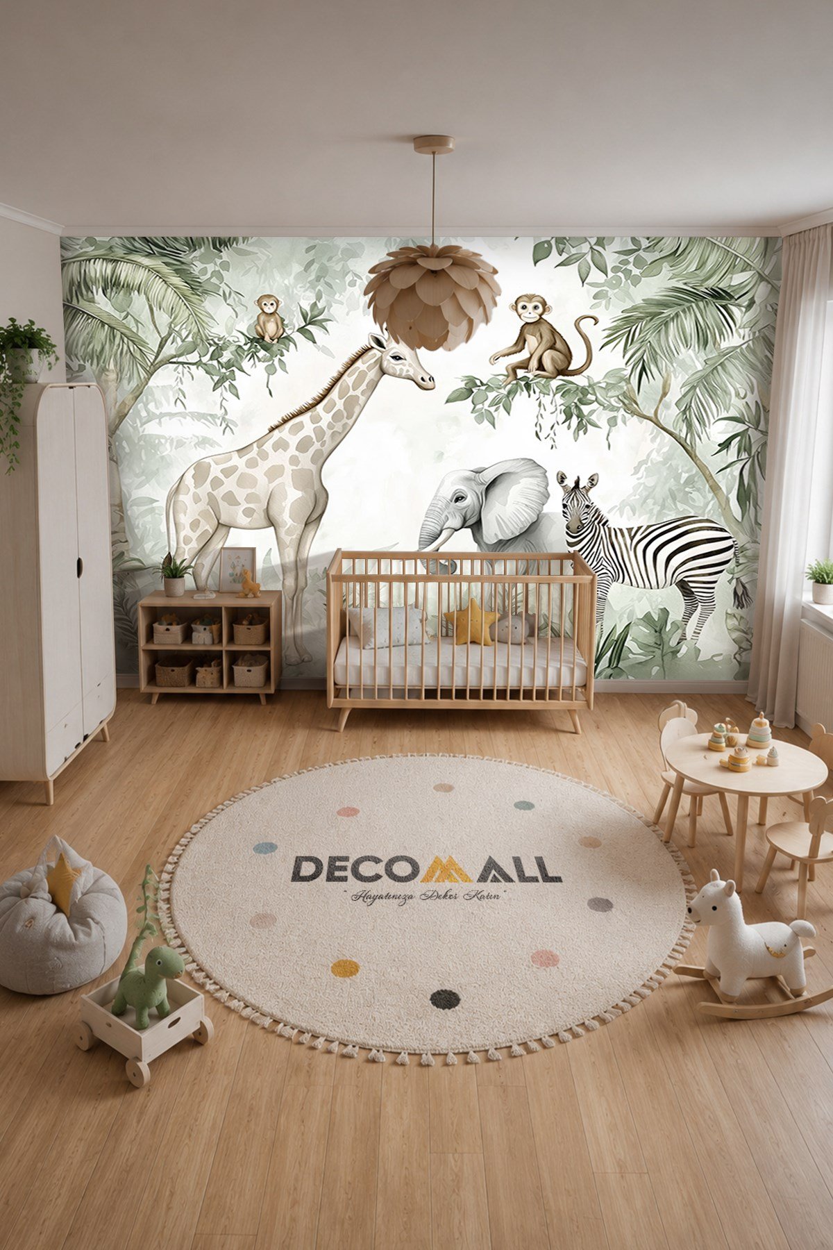 (Kids-6) Çocuk Bekek Genç Odası Tek Parça Duvar Kağıdı Kabartmalı 3D Görünümlü Yapışkan Hediyeli