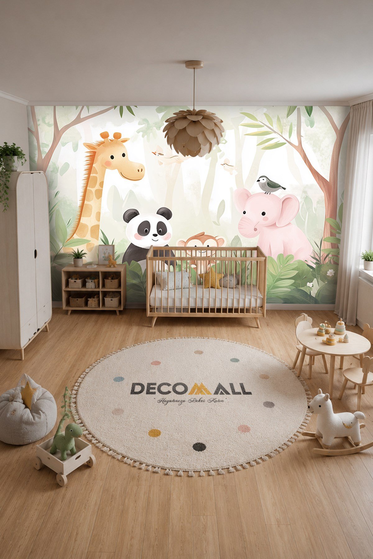 (Kids-8) Çocuk Bekek Genç Odası Tek Parça Duvar Kağıdı Kabartmalı 3D Görünümlü Yapışkan Hediyeli