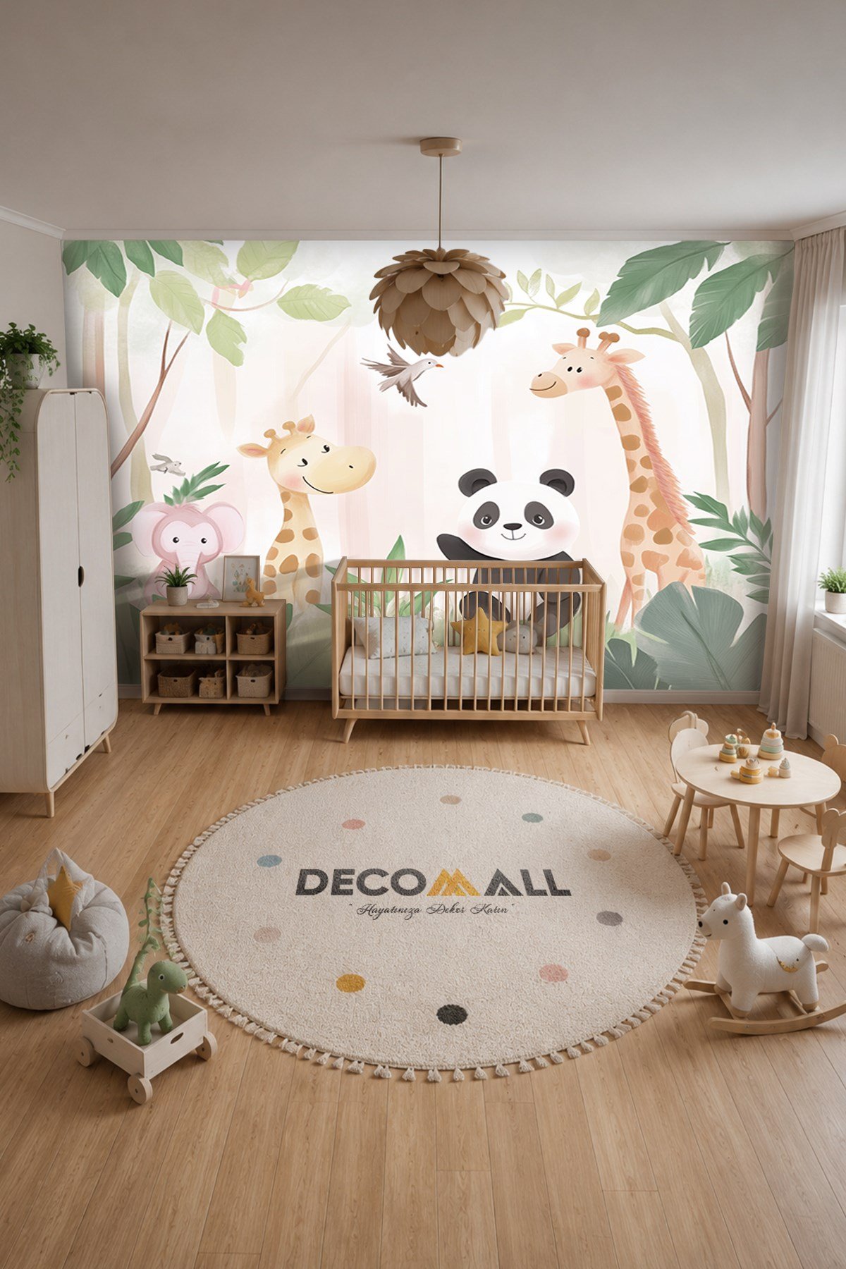 (Kids-9) Çocuk Bekek Genç Odası Tek Parça Duvar Kağıdı Kabartmalı 3D Görünümlü Yapışkan Hediyeli