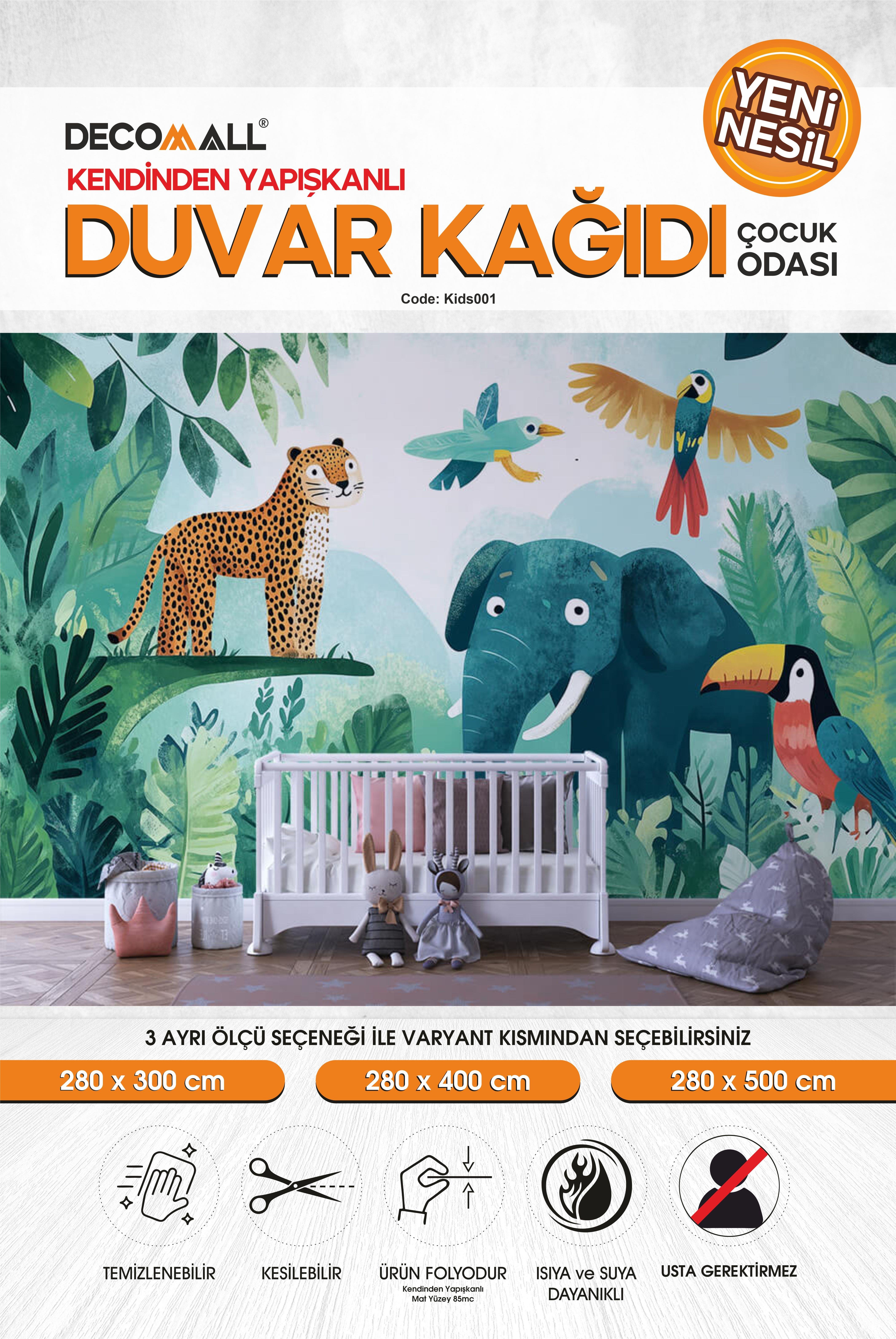 kids001 Yeni Nesil Kendinden Yapışkanlı Çocuk Odası Duvar Kağıdı Duvar Posteri Yapışkanlı 