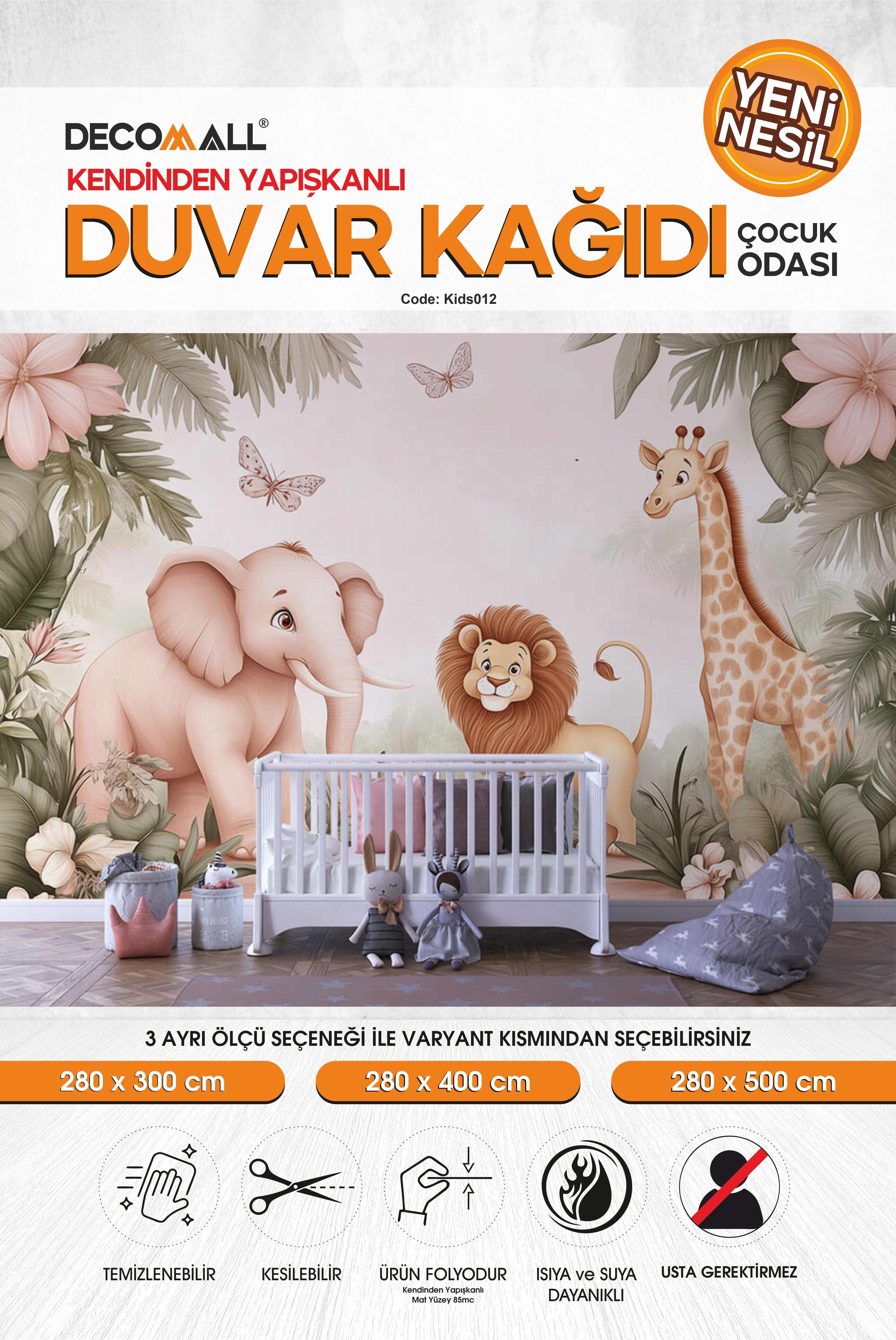 kids012 Yeni Nesil Kendinden Yapışkanlı Çocuk Odası Duvar Kağıdı Duvar Posteri Yapışkanlı 