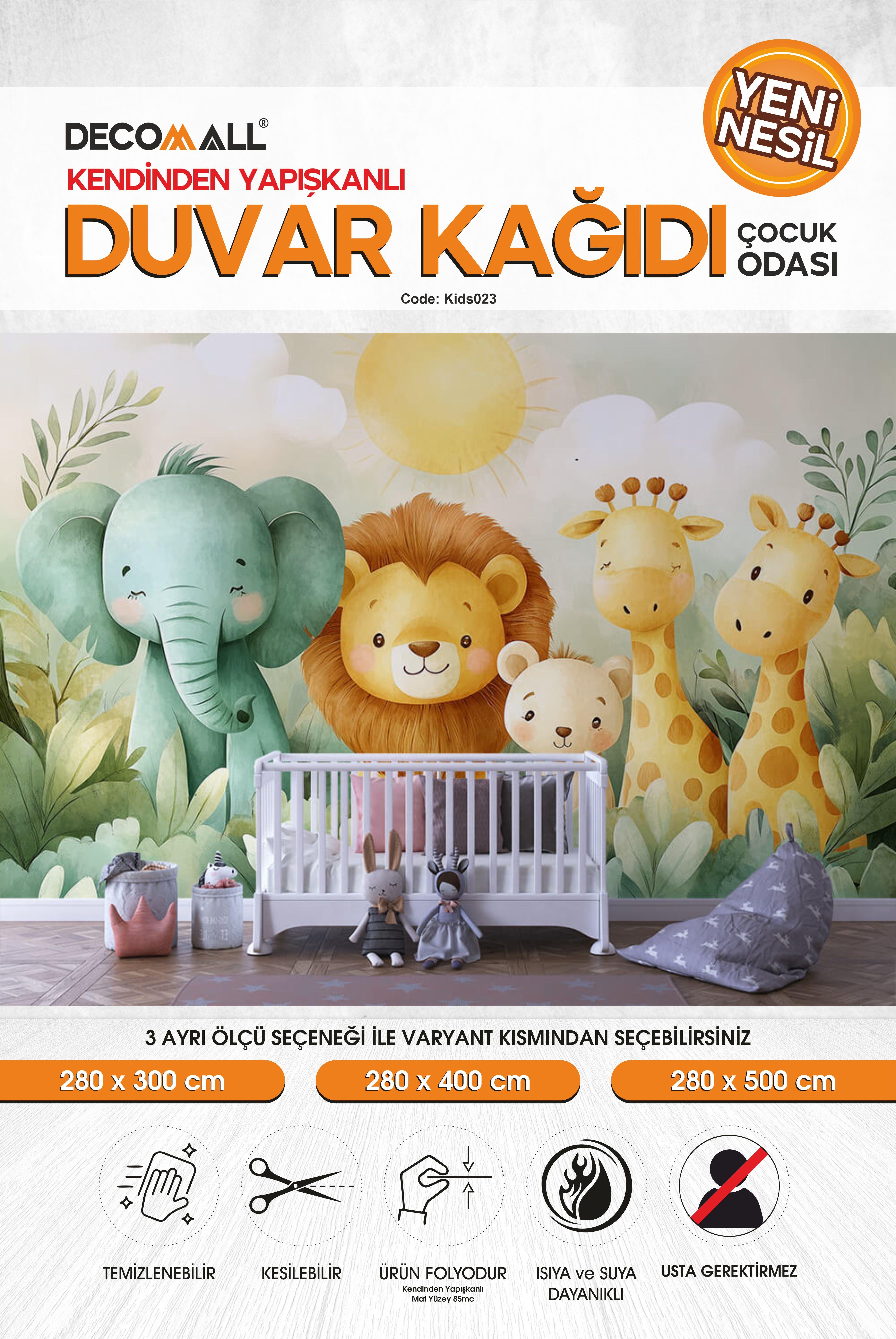 kids023 Yeni Nesil Kendinden Yapışkanlı Çocuk Odası Duvar Kağıdı Duvar Posteri Yapışkanlı 