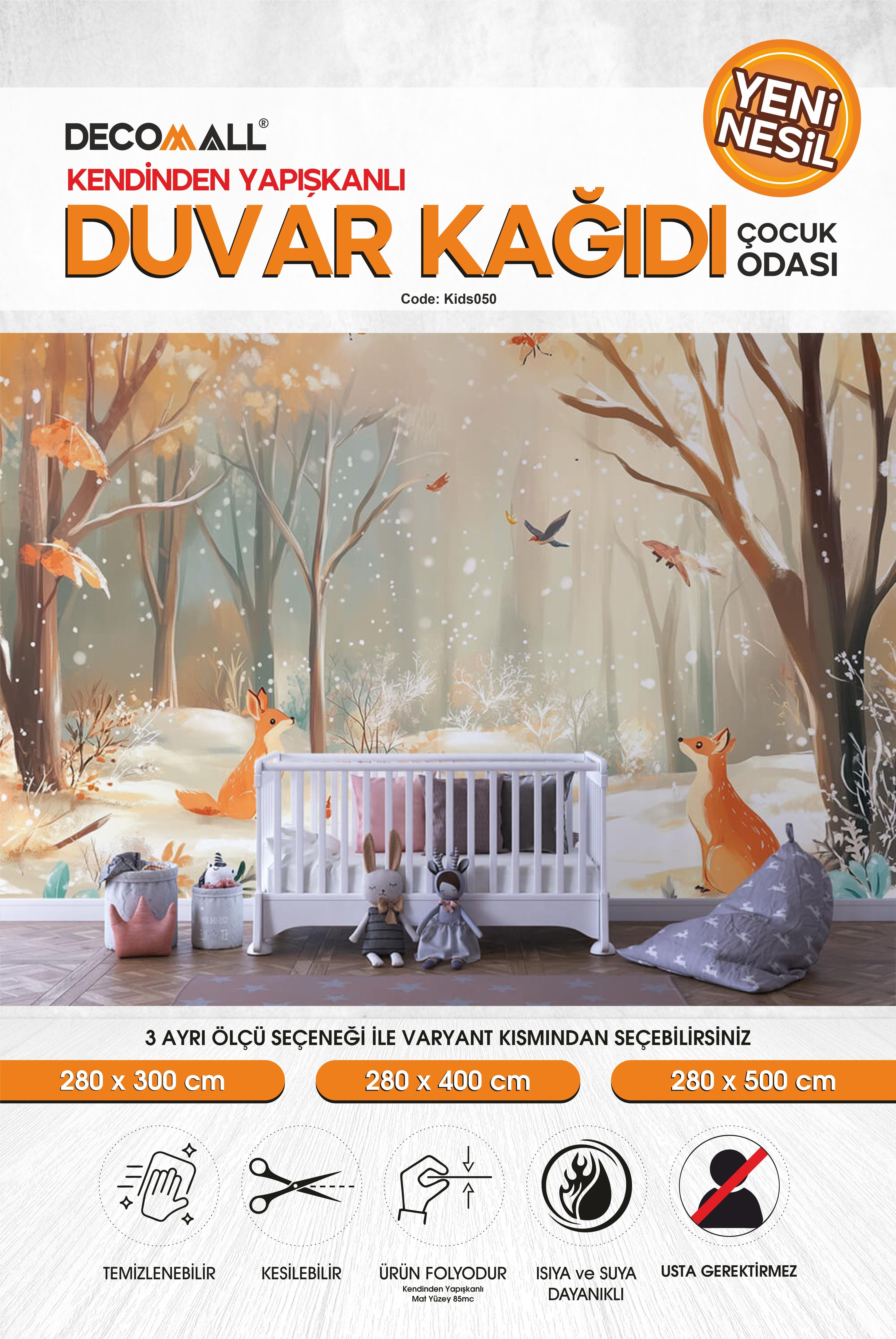 kids050 Yeni Nesil Kendinden Yapışkanlı Çocuk Odası Duvar Kağıdı Duvar Posteri Yapışkanlı 