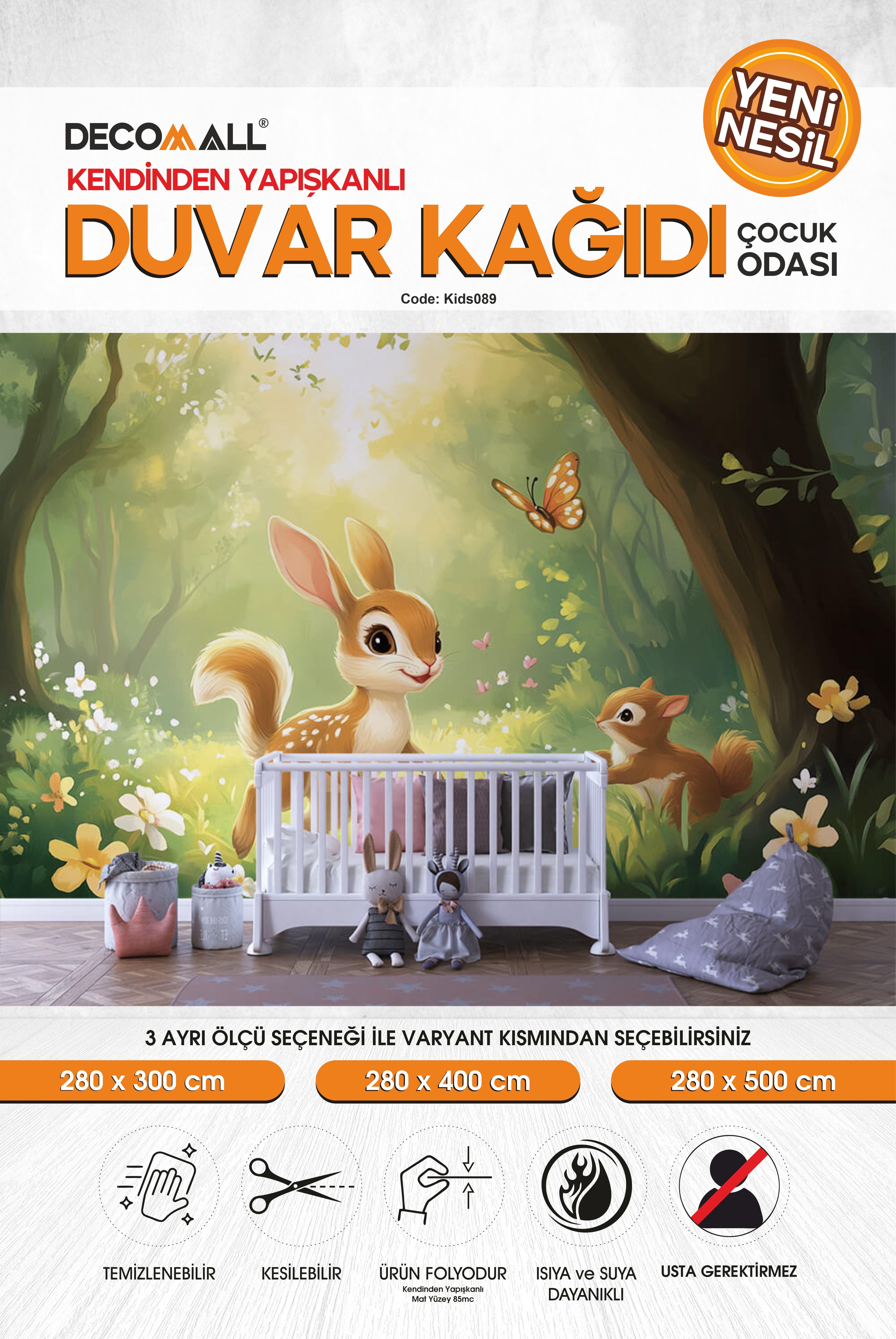 kids089 Yeni Nesil Kendinden Yapışkanlı Çocuk Odası Duvar Kağıdı Duvar Posteri Yapışkanlı 