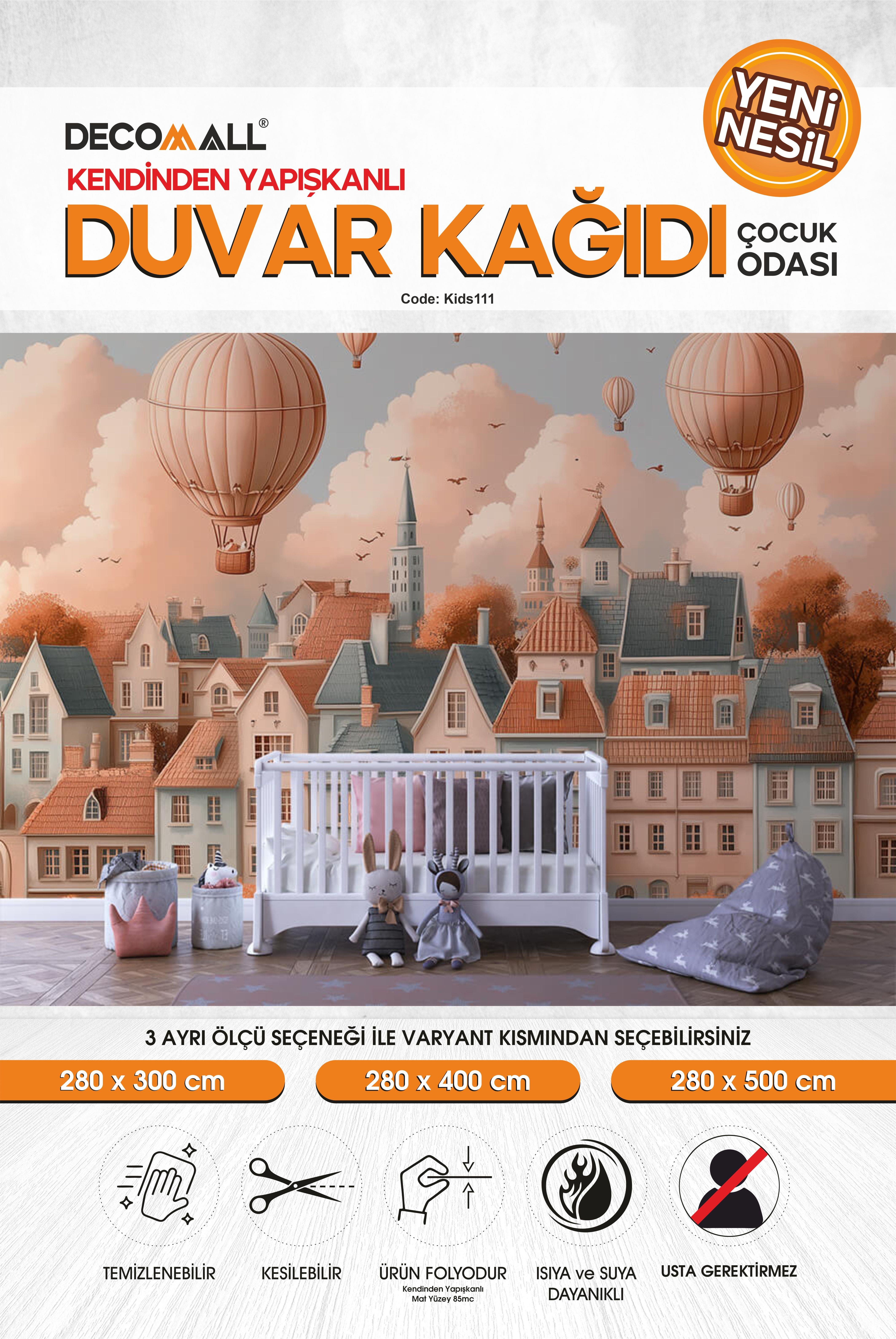 kids111 Yeni Nesil Kendinden Yapışkanlı Çocuk Odası Duvar Kağıdı Duvar Posteri Yapışkanlı 