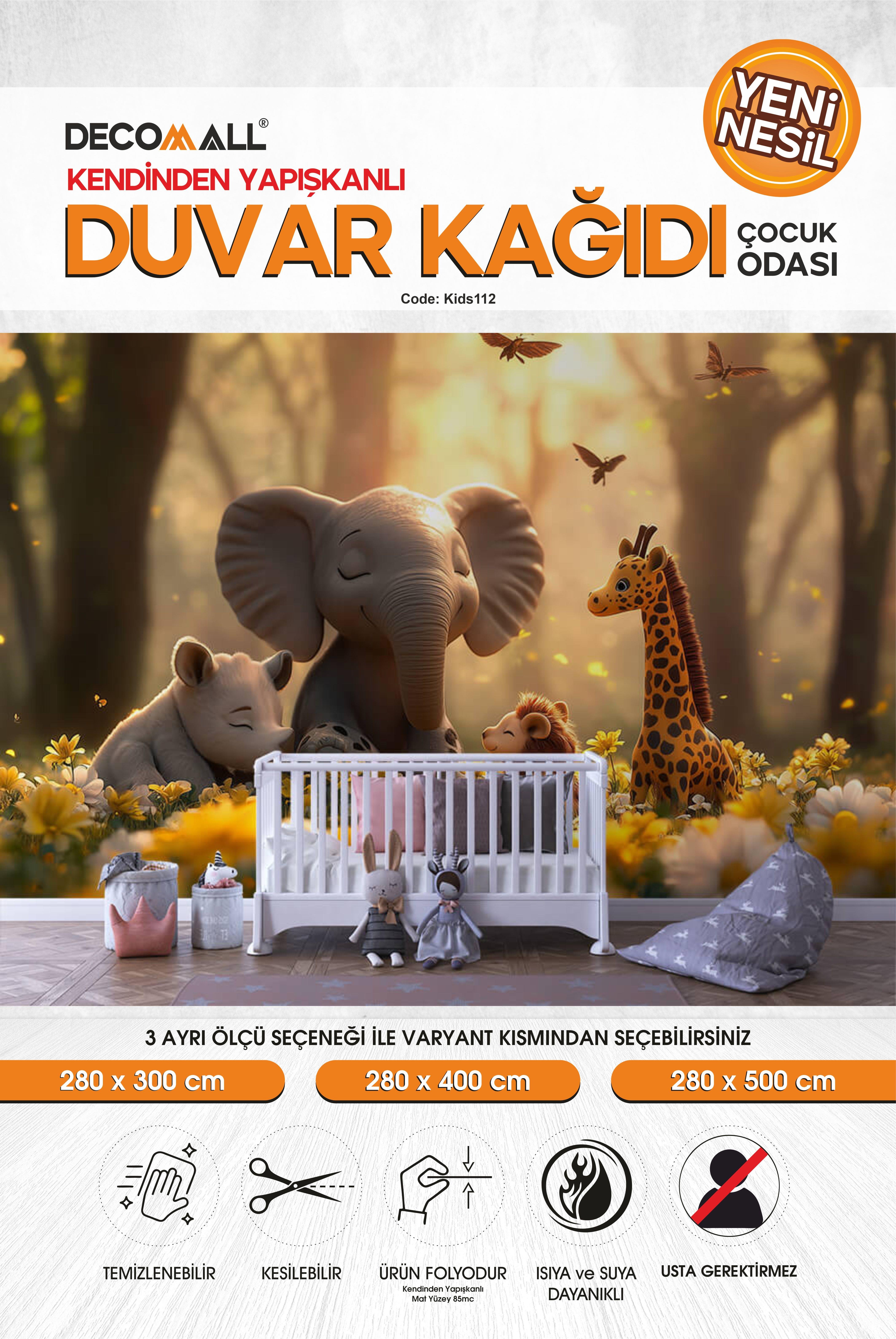 kids112 Yeni Nesil Kendinden Yapışkanlı Çocuk Odası Duvar Kağıdı Duvar Posteri Yapışkanlı 