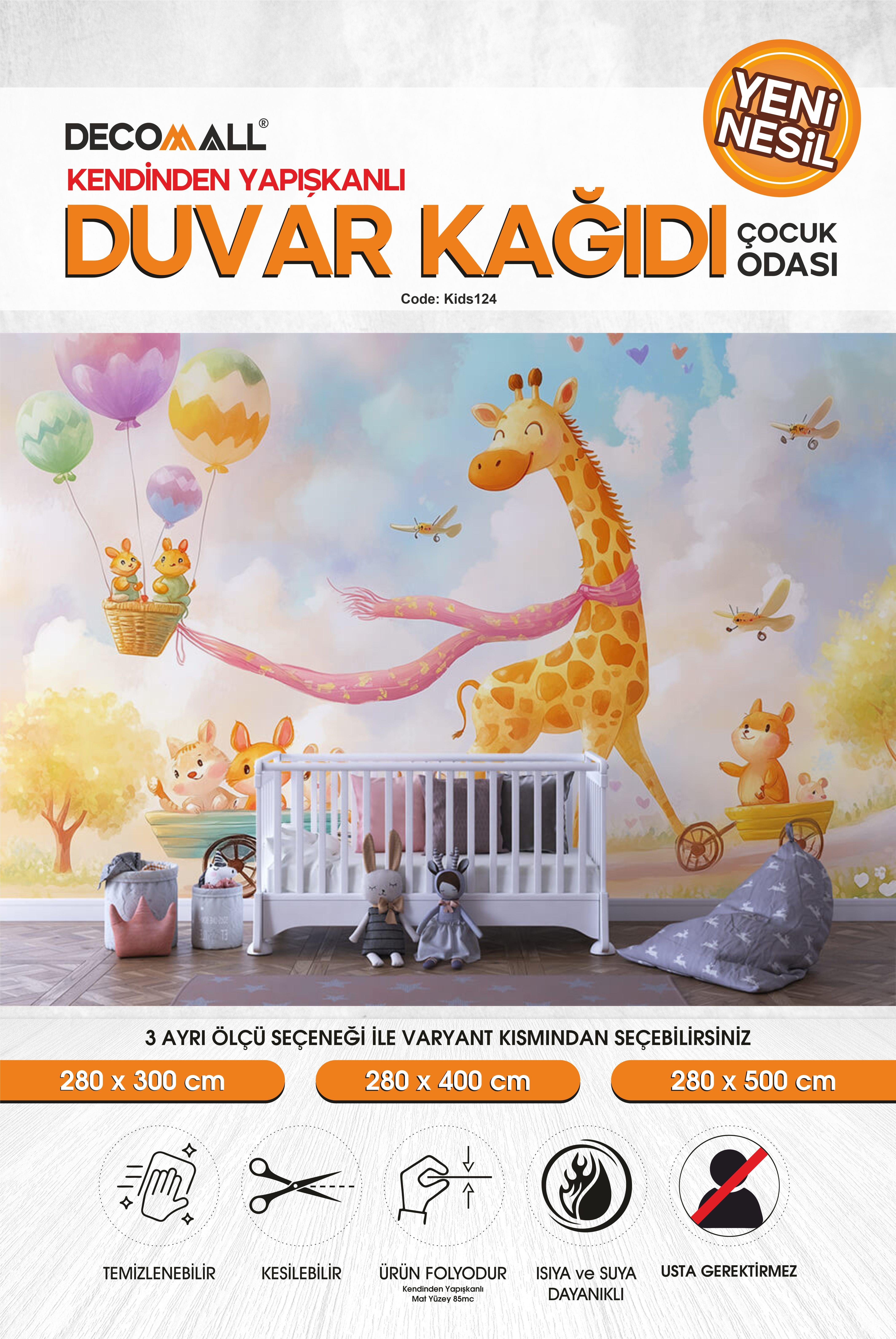 kids124 Yeni Nesil Kendinden Yapışkanlı Çocuk Odası Duvar Kağıdı Duvar Posteri Yapışkanlı 