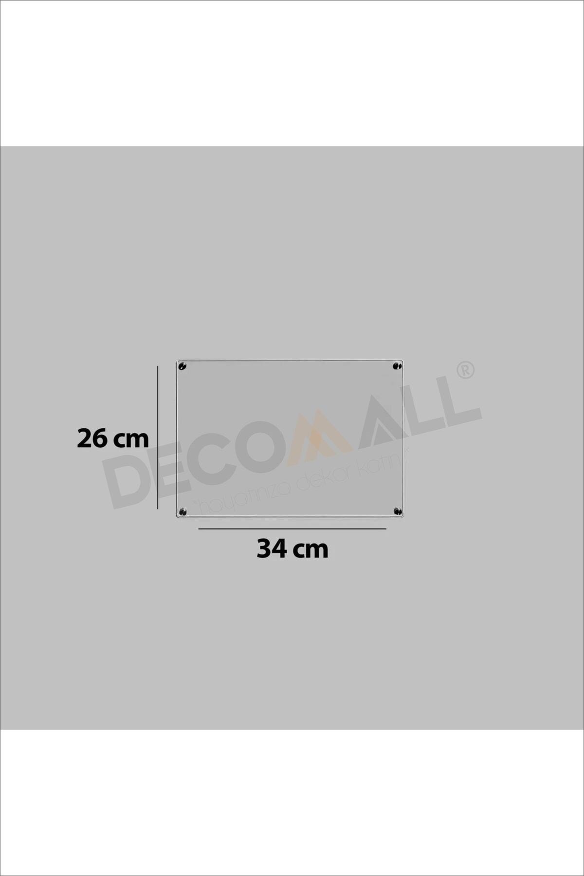 Mıknatıslı Pleksi Buzdolabı Yazı Panosu Yaz Sil Özellikli (Şeffaf 34cm x 26cm)