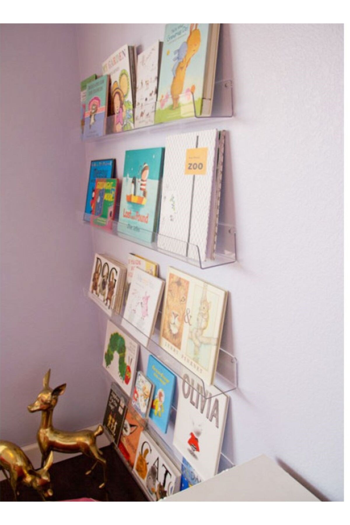 Pleksi Kitap Duvar Rafı Şeffaf--40x10cm Koruma Jelatinlerini Sökünüz--