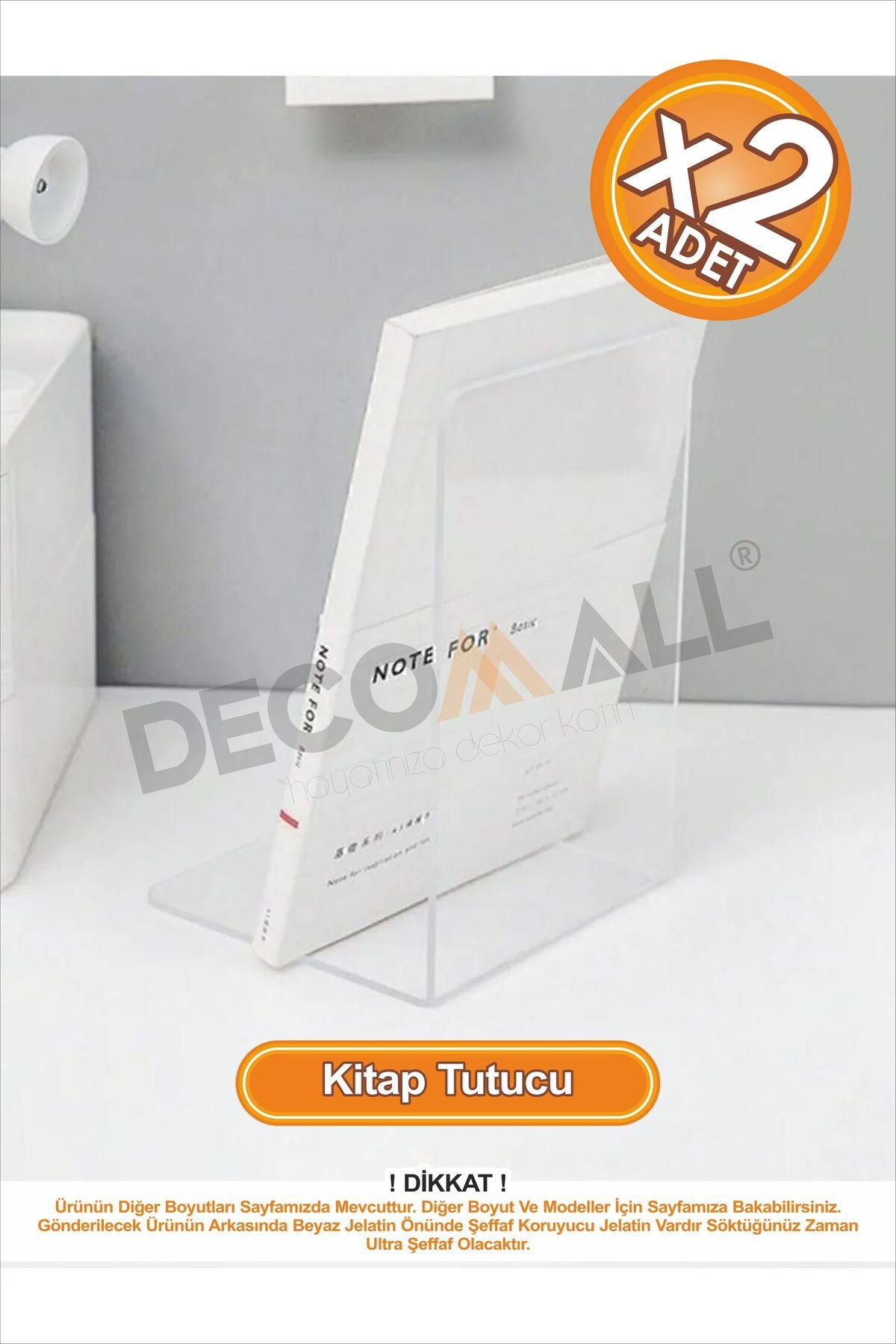 Pleksi Modern Kitap Tutucu Kitap Desteği  Ev Ve Ofis Dekoratif Aksesuar( 2 Li Set)