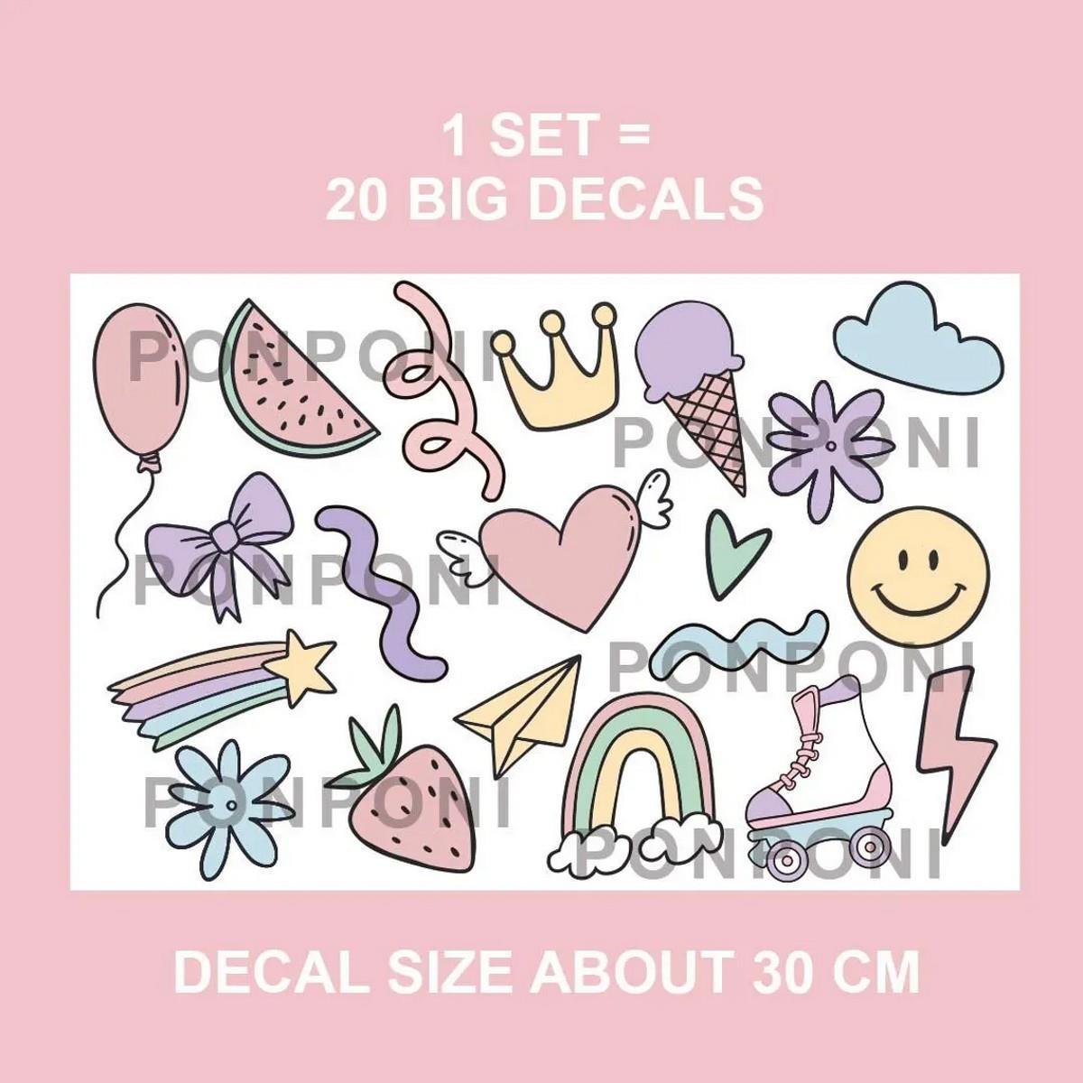 (PP-37) Bebek ve Çocuk Odası Duvar Stickerı | Kendinden Yapışkanlı Folyo Duvar Dekoru Sticker