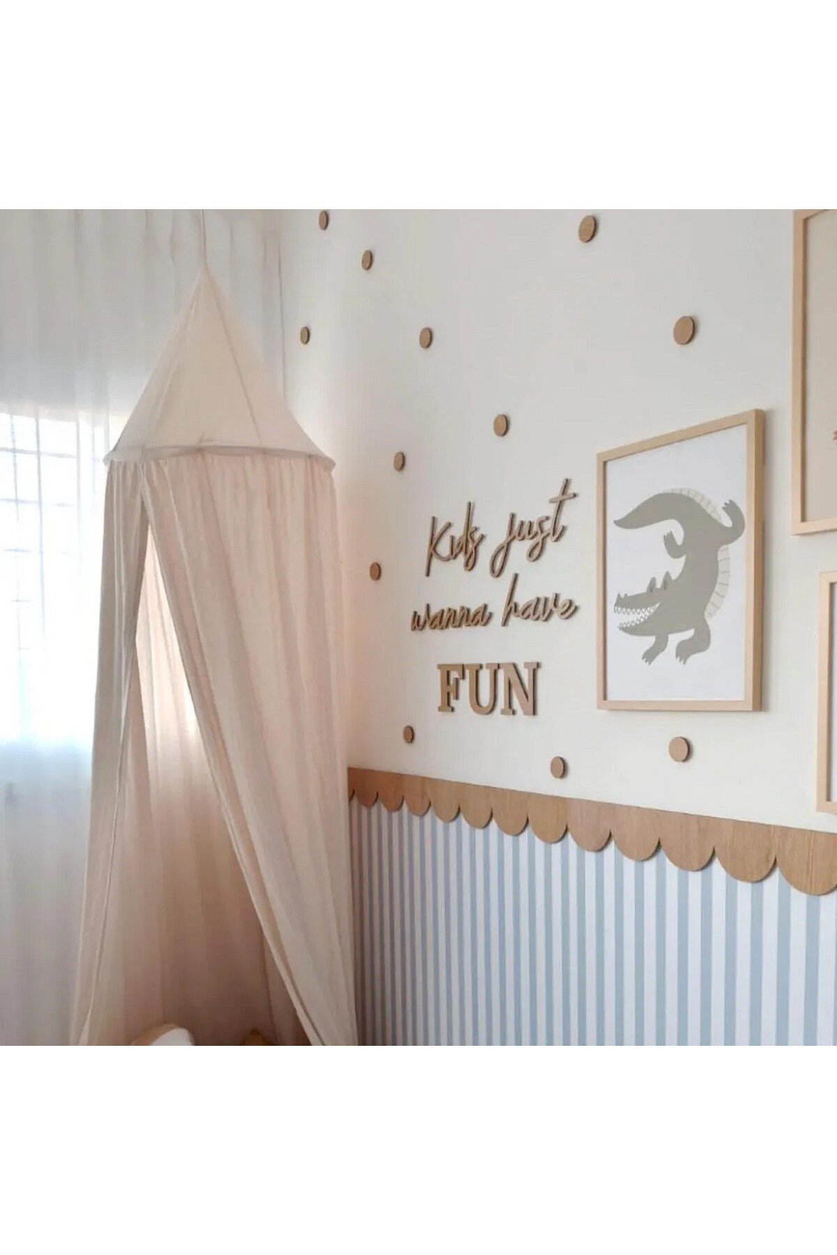 (PP-55) Bebek ve Çocuk Odası Ahşap Yuvarlak Duvar Dekoru – 3 mm Kabartmalı 30Adet